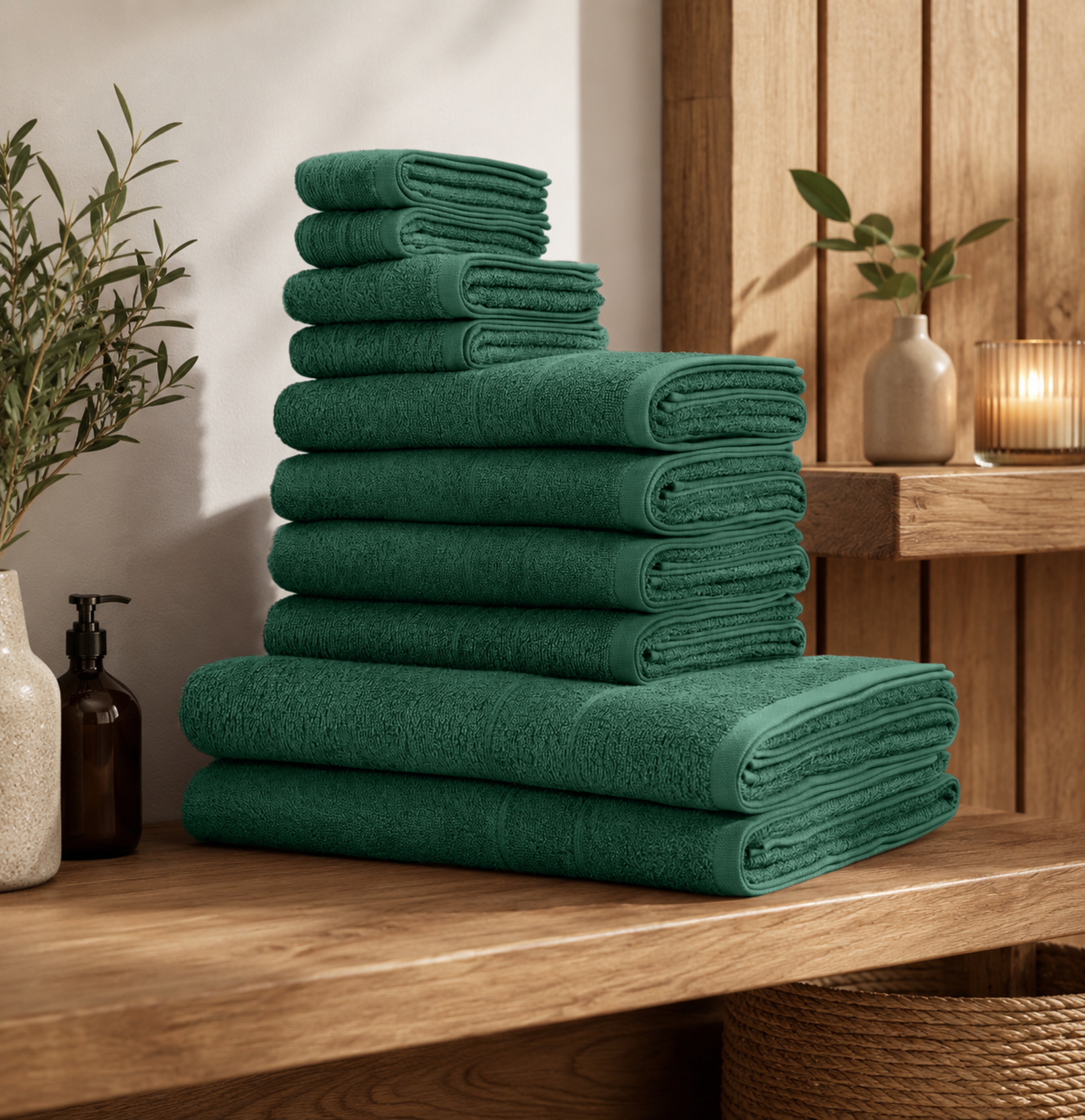 OTTO home "Inga, 3 Qualitäten, Duschtücher, Handtücher, Gästetücher, Seiftücher" 10 Walkfrottier Handtücher mit feiner Bordüre, 100% Baumwolle