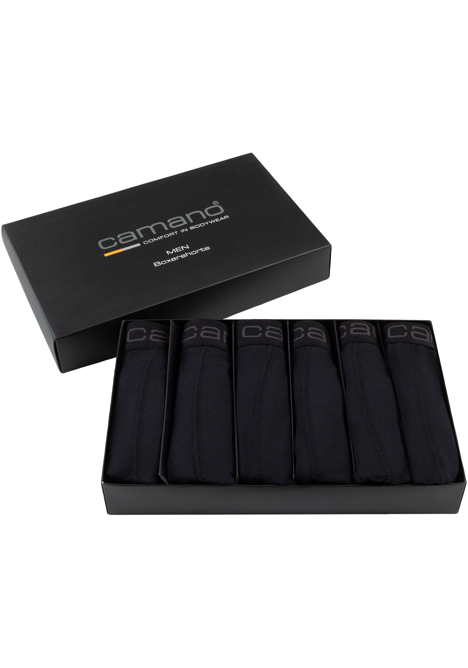 Camano Boxershorts »comfort«, (6er Pack), mit Stretch-Logobund