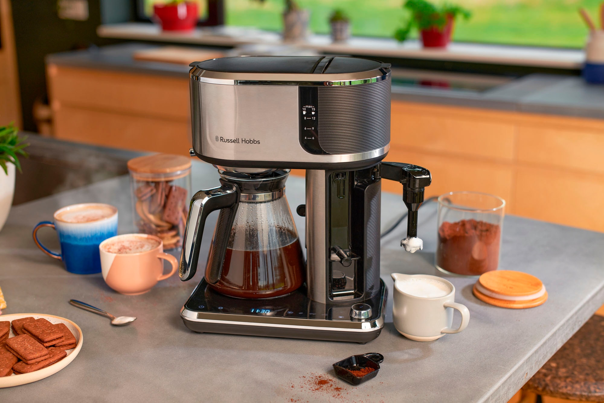 RUSSELL HOBBS Filterkaffeemaschine »Attentiv 26230-56 Coffee Bar«, 1,25 l  Kaffeekanne, Papierfilter, 1x4 | BAUR | Filterkaffeemaschinen