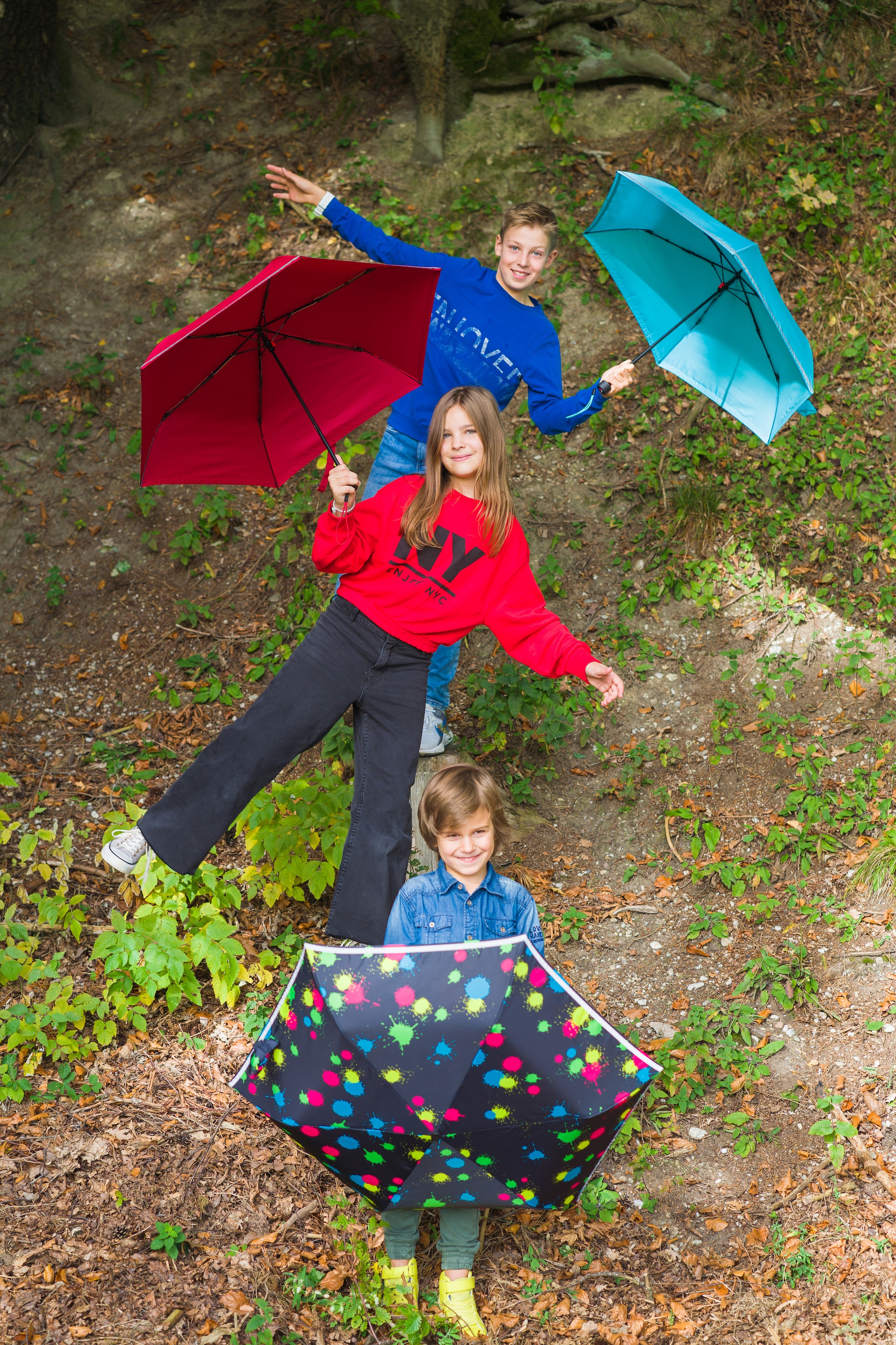 Knirps® Taschenregenschirm »Rookie manual, bubble | reflective«, bust Band mit BAUR Kinder; für reflektierendem umlaufendem