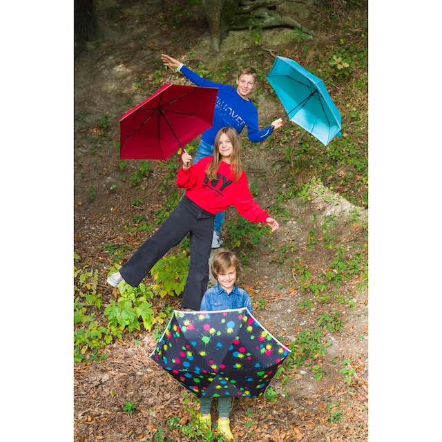 Knirps® Taschenregenschirm »Rookie manual, bubble bust reflective«, für  Kinder; mit umlaufendem, reflektierendem Band | BAUR