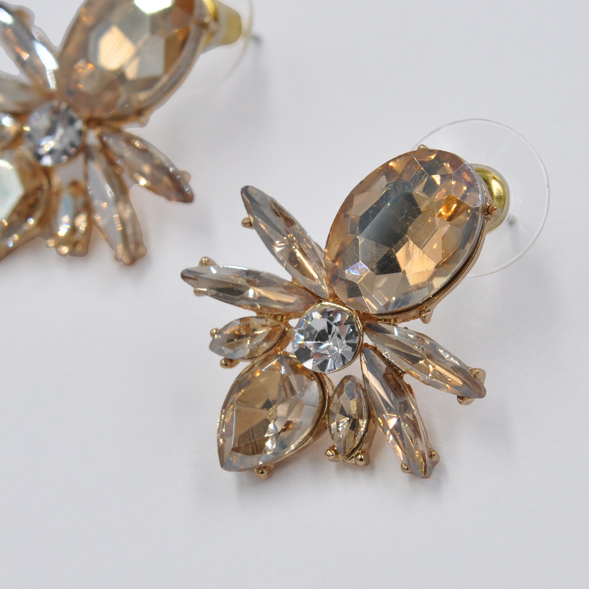 Steuer Paar Ohrstecker »Ohrstecker mit Glassteinen topaz/gold«