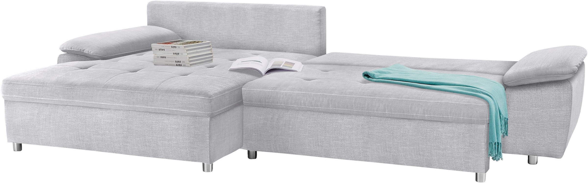 sit&more Ecksofa Labene, wahlweise mit Bettfunktion und Bettkasten, inkl. Rückenkissen