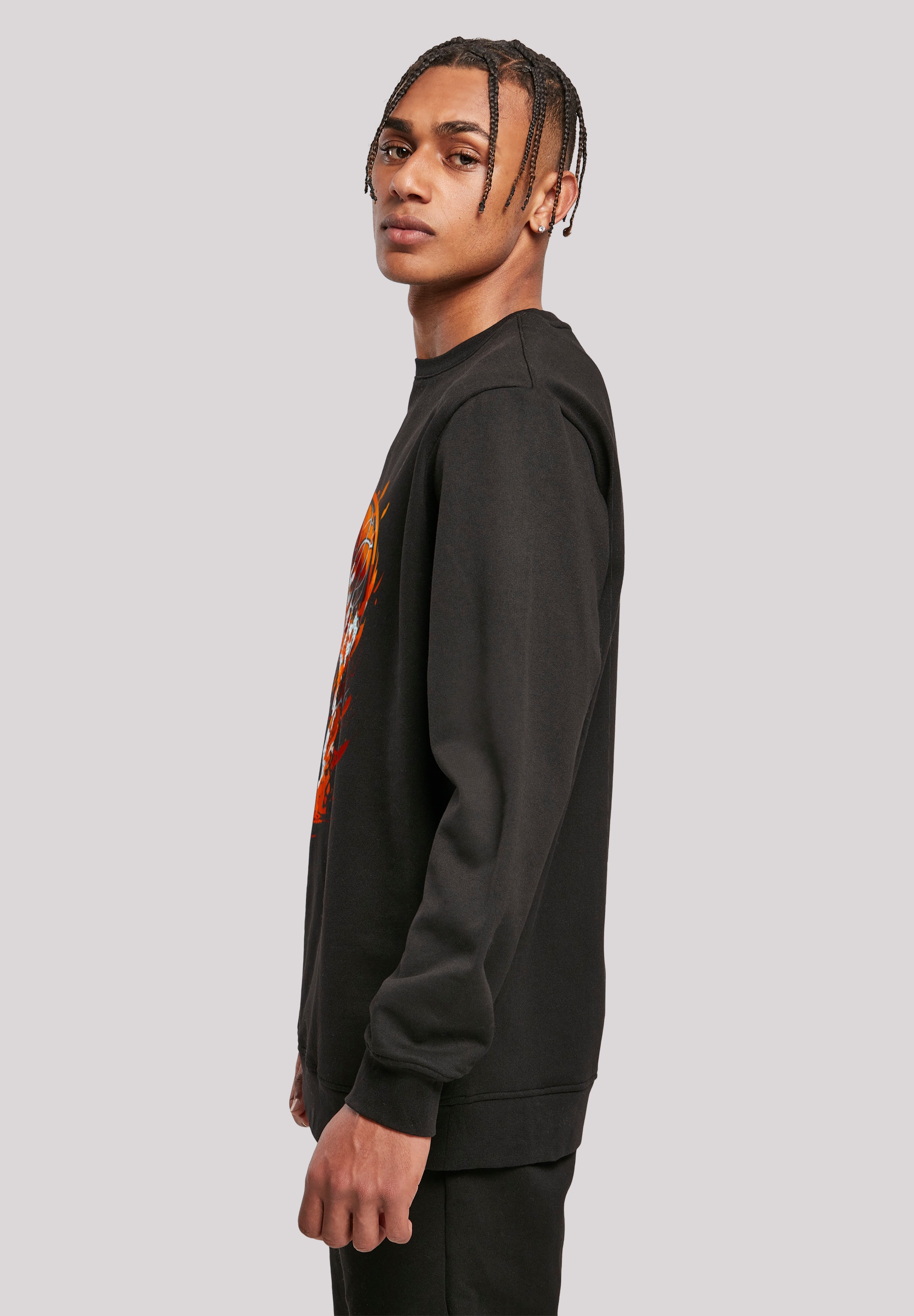 F4NT4STIC Kapuzenpullover »Basketball Splash Orange Sport CREW«, Print