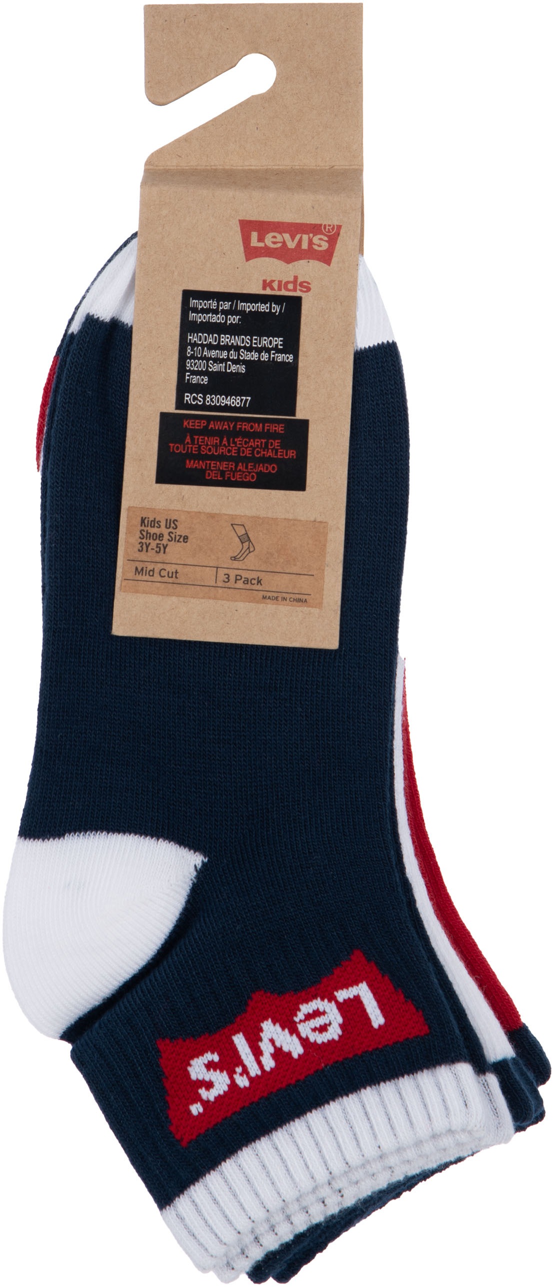 Thumbnail - Levis Kids Socken "BATWING MID CUT3PK" Packung, 3 Stk. tlg. im 3er-Pack