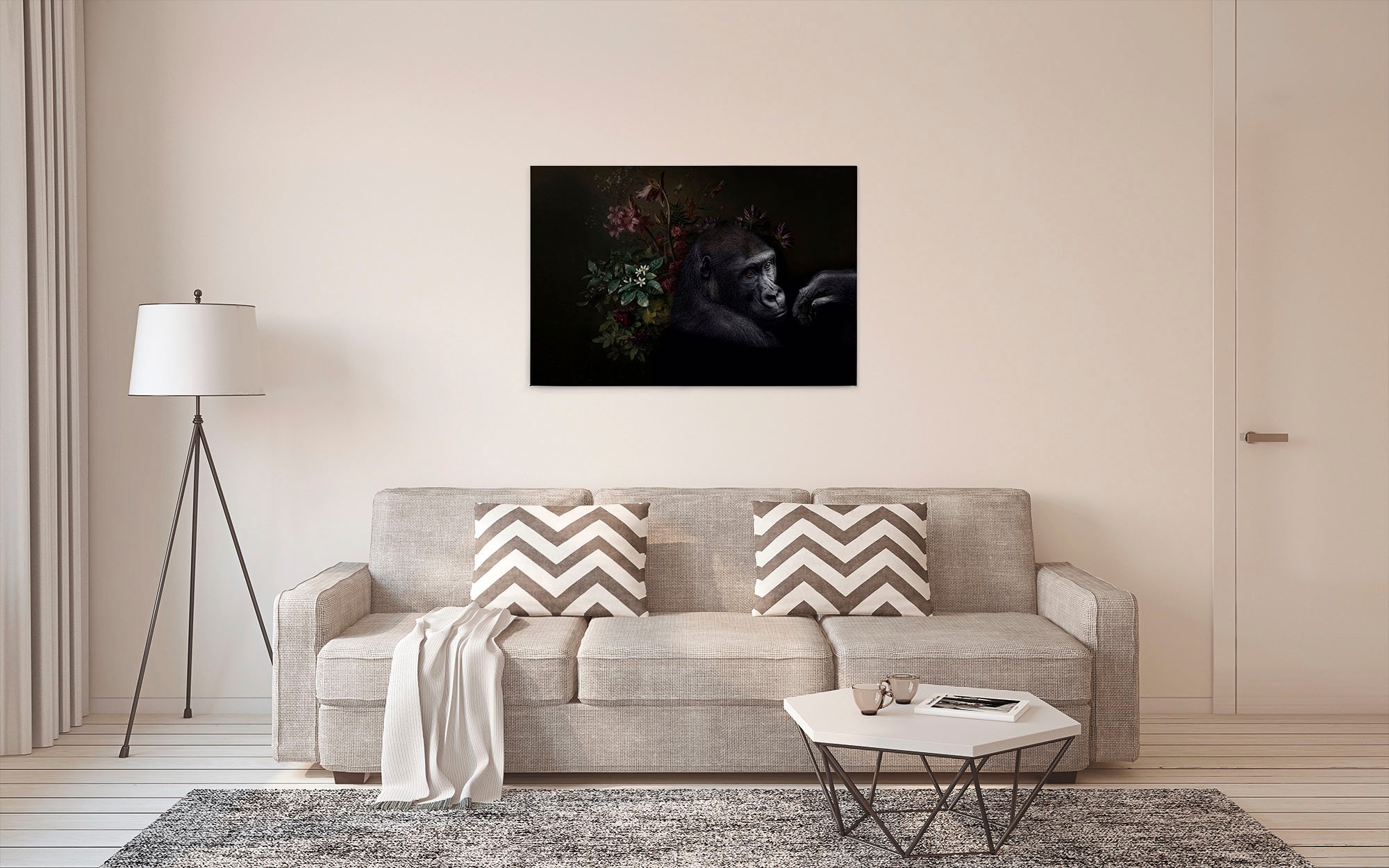 A.S. Création Leinwandbild »wildlife 3«, Kunst-Tiere-Kinder, (1 St.), Keilrahmen Bild Blumen Floral Schwarz Leinwand-Bild Wohnzimmer modern