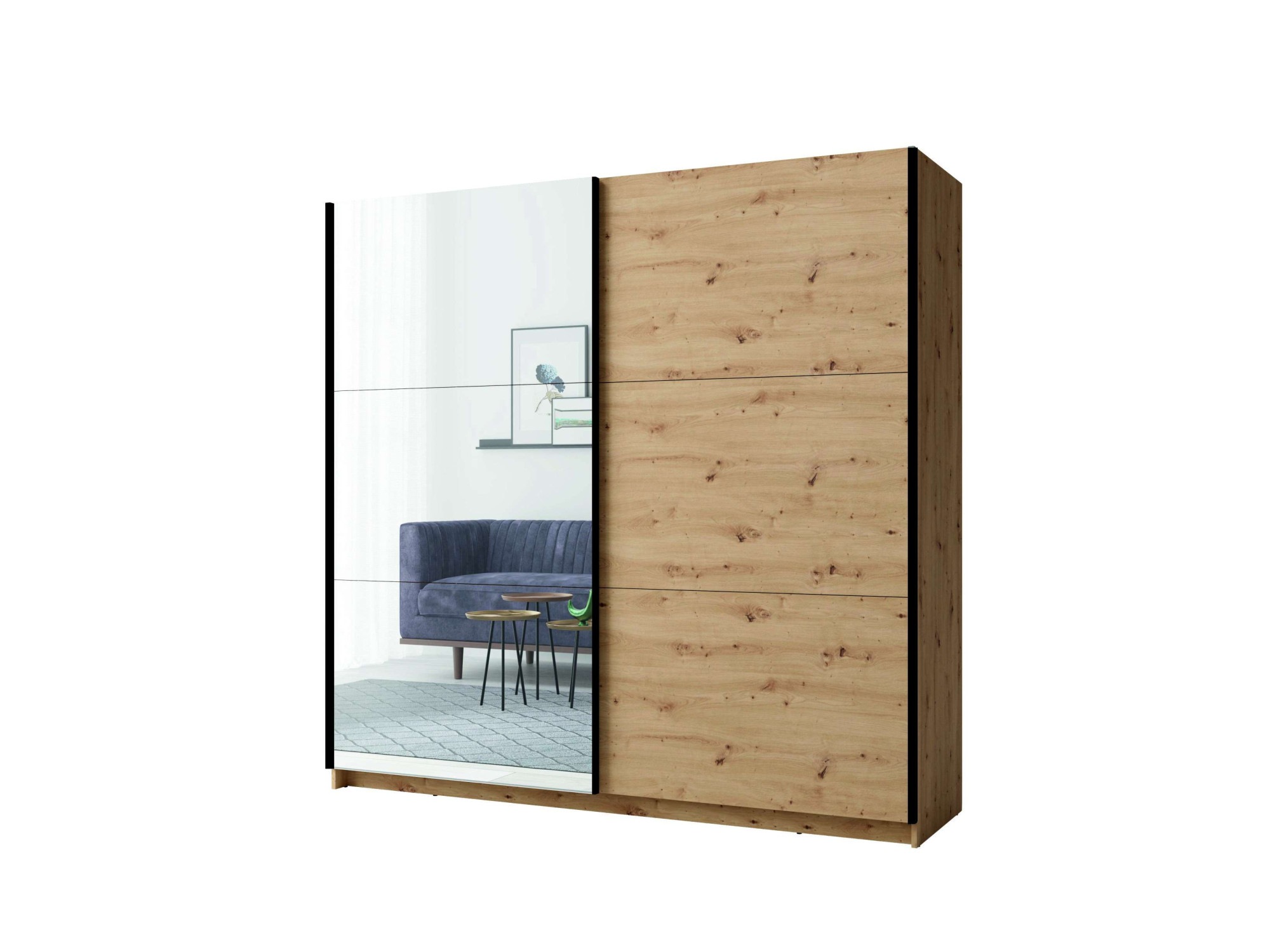 Home affaire Schwebetürenschrank "Kleiderschrank Fresno mit 5 Einlegeböden, günstig online kaufen