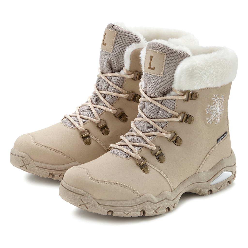 LASCANA Winterstiefelette »Stiefelette, Stiefel, Winterstiefel«, mit Warmfutter, wind- & wasserabweisender Tex-Membran, Outdoor Boots