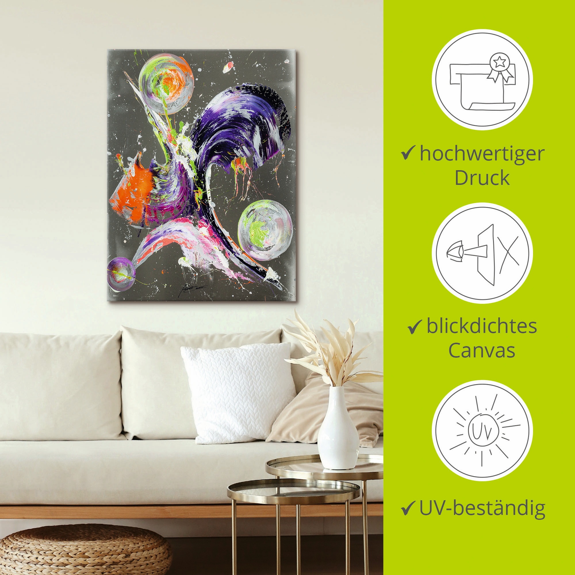 Artland Wandbild »Abstraktion XXI«, Muster, (1 St.), als Leinwandbild, Poster in verschied. Größen