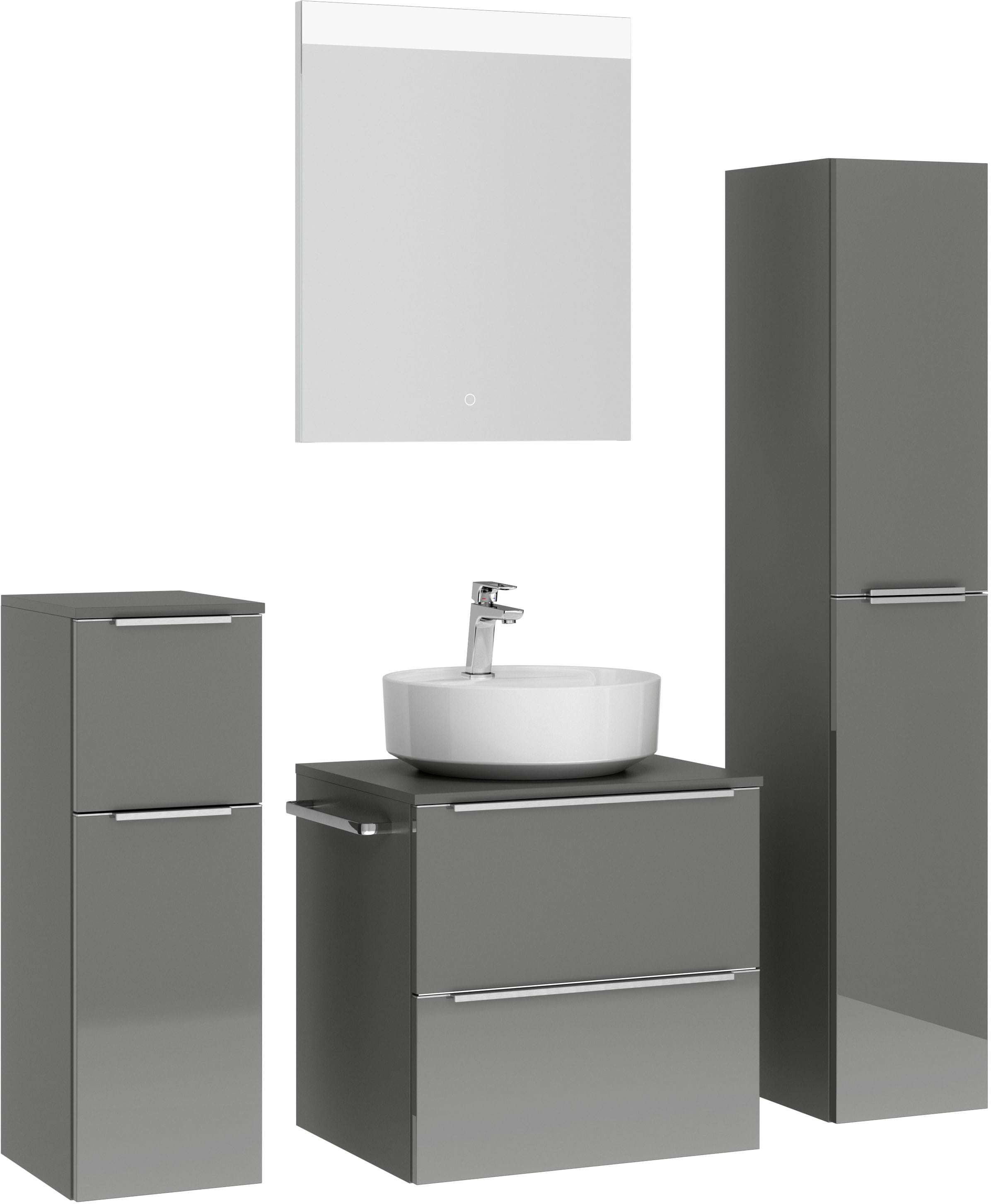 nobilia® Badmöbel-Set »Alvene« vormontiert, mit Soft-Close, 4 Stk. tlg.