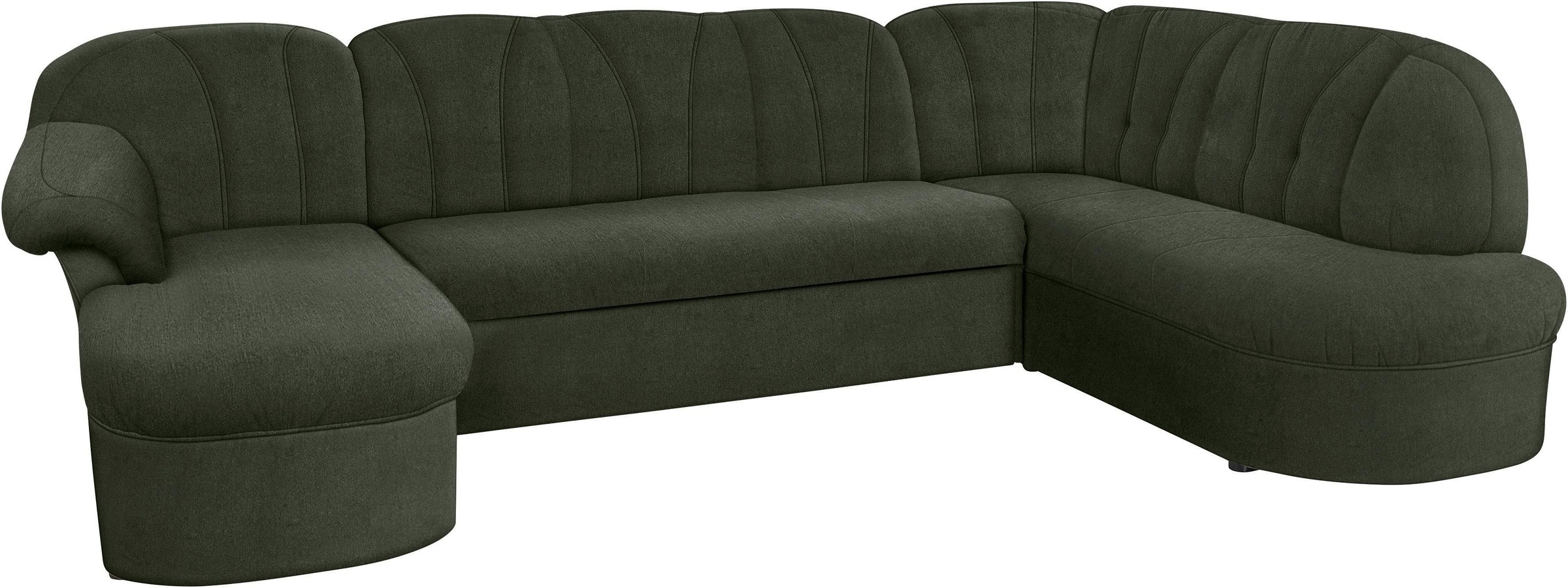 DOMO collection Wohnlandschaft »Pegnitz, zeitlos und modern, mit attraktiver Rückensteppung, U-Form«, wahlweise mit Bettfunktion