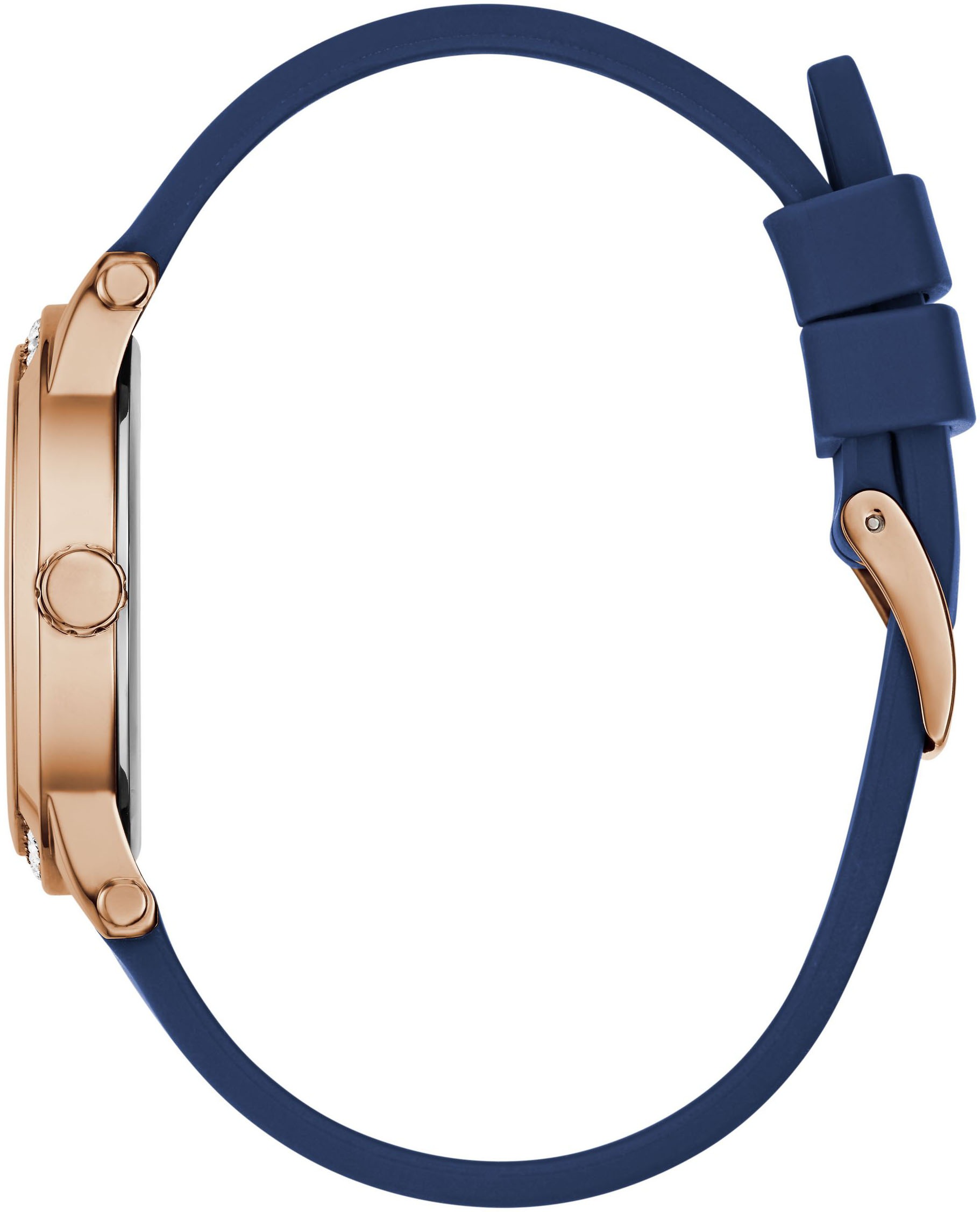 Guess Quarzuhr »ANNETTE« Armbanduhr, Damenuhr, Silikonarmband