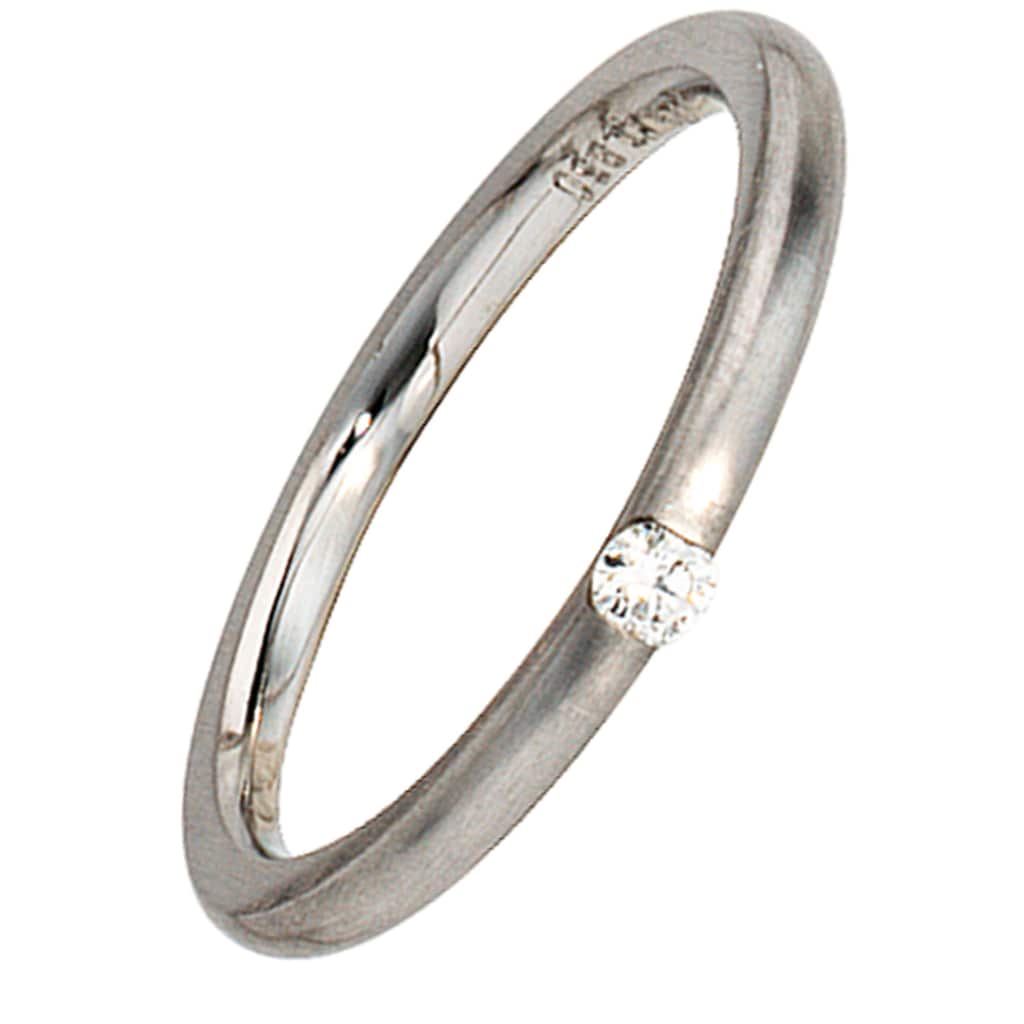 JOBO Solitärring »Ring mit Diamant 0,06 ct.«, 950 Platin