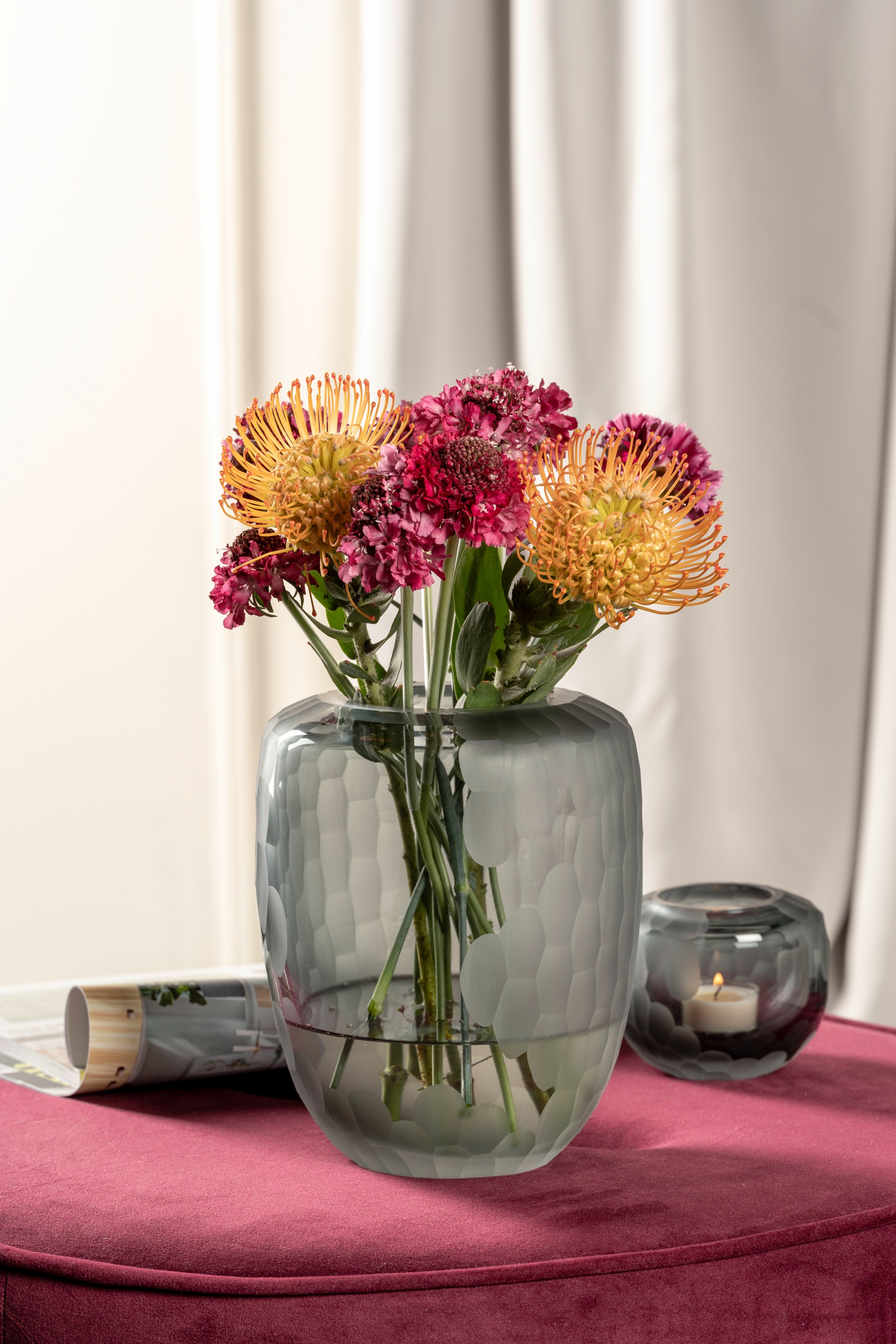 LEONARDO Tischvase "Dekovase BELLAGIO" aus Glas, anthrazitfarben, handgefer günstig online kaufen