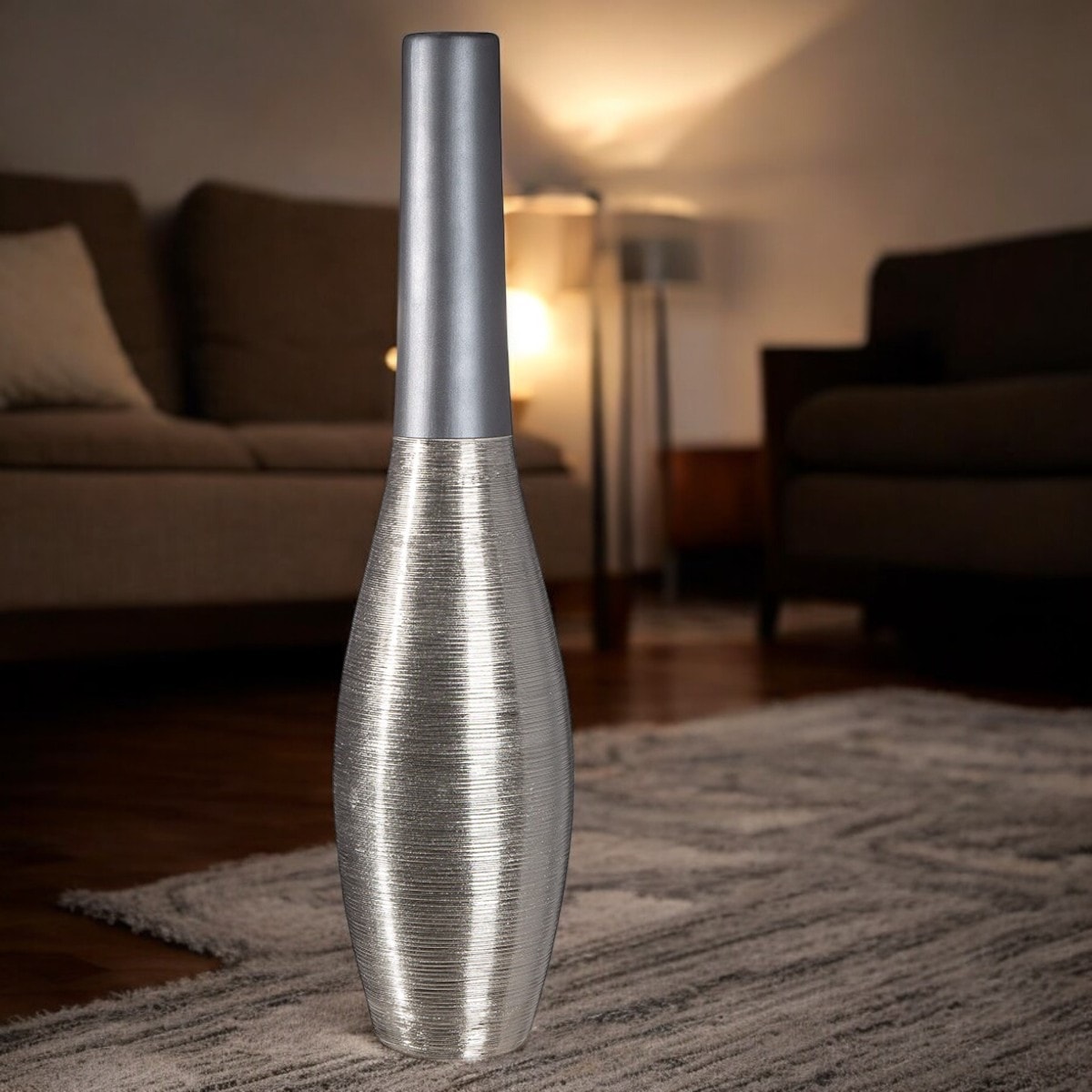 GILDE Bodenvase »Bodenvase Kegel London anthrazitfarben H. 73 cm«, (1 St.)