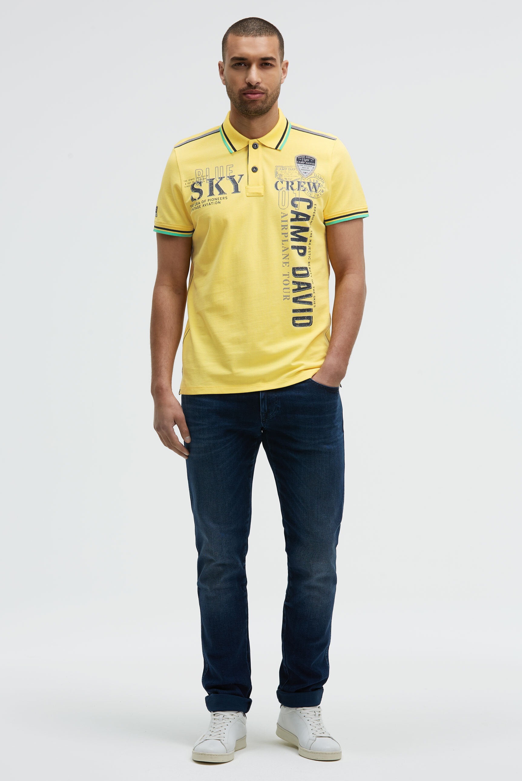 CAMP DAVID Poloshirt, mit Seitenschlitze