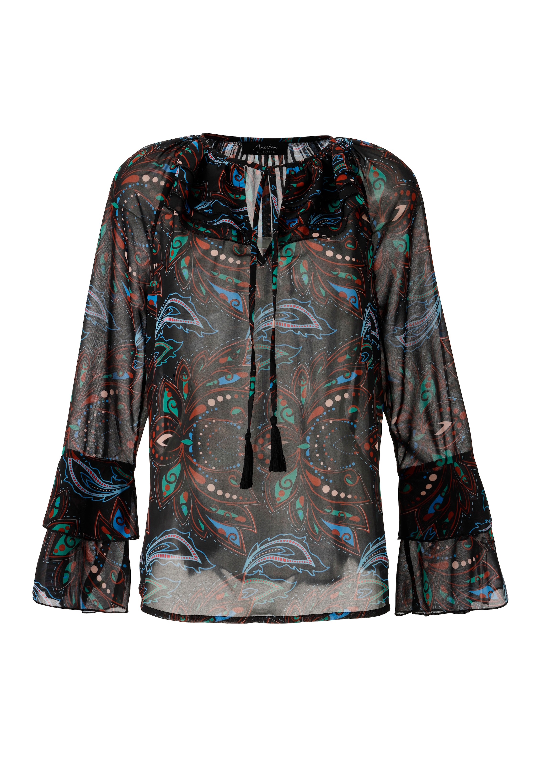 Aniston SELECTED Chiffonbluse, aus leicht transparente Chiffon - NEUE KOLLEKTION