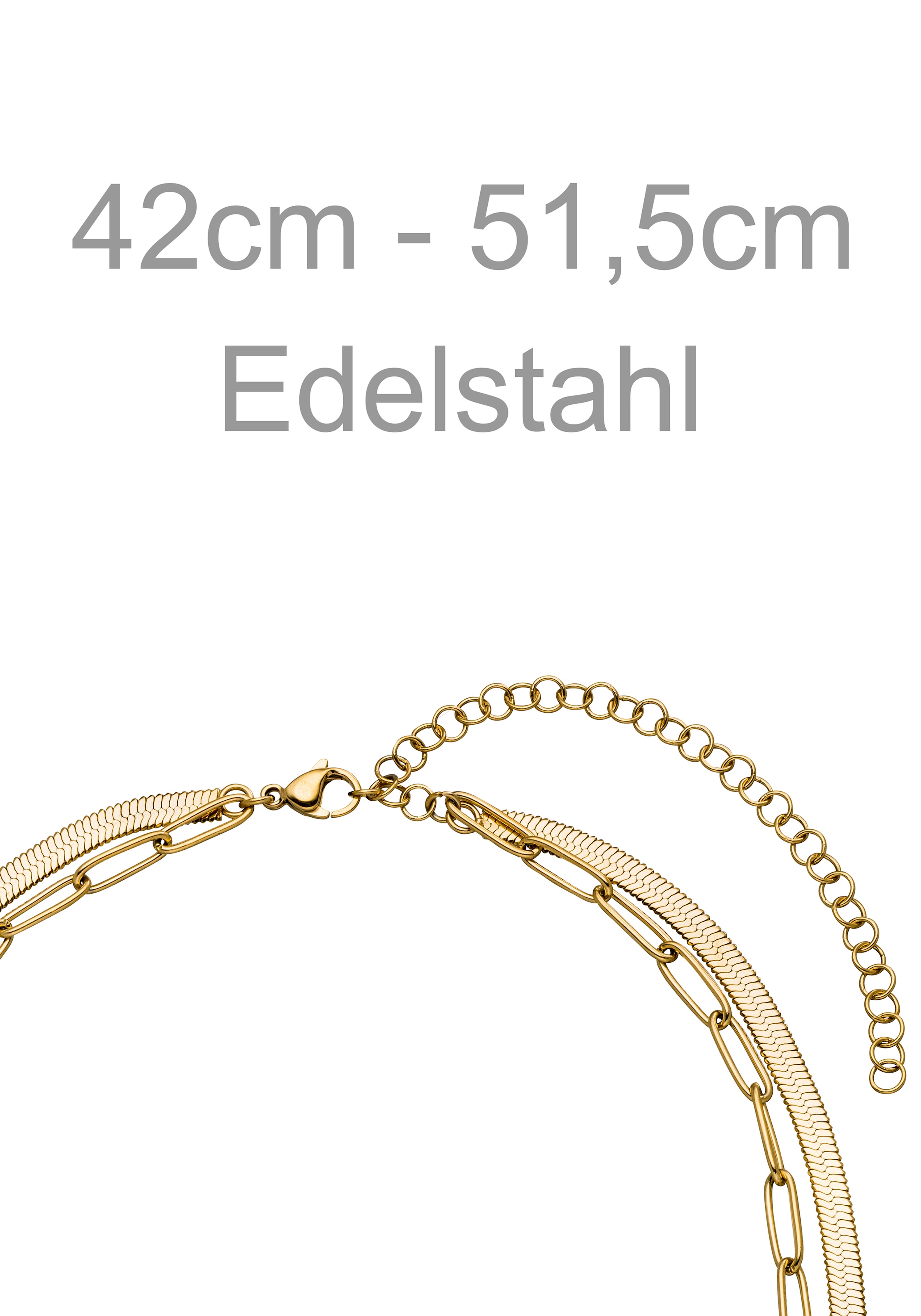 JOBO Kette ohne Anhänger »2-reihig« Edelstahl goldfarben 51,5 cm