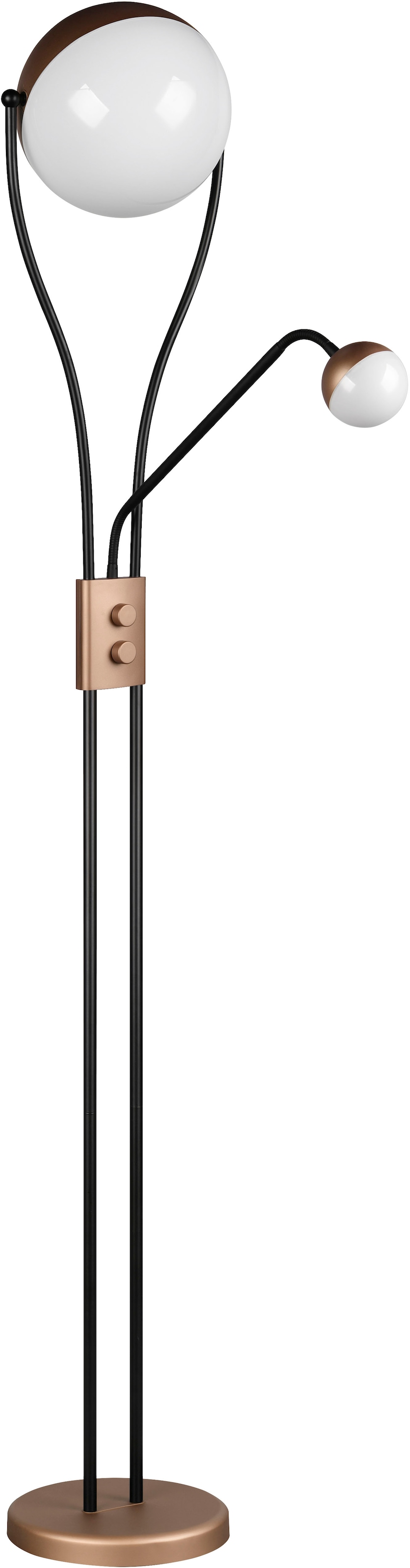 TRIO Leuchten LED Stehlampe »CHRIS, LED Stehleuchte Höhe 180cm, mit Lesearm, Drehdimmer«, 2 flammig, Leuchtmittel LED-Board-LED-Board | LED fest integriert-LED fest integriert, flexibles Leselicht getrennt schalten + dimmen, warmweißes Licht 3000K
