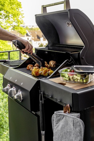 WENKO Hakenleiste »Modell Ima«, magnetisch, mit 4 Haken für Spültücher und Grillzubehör, ohne Bohren