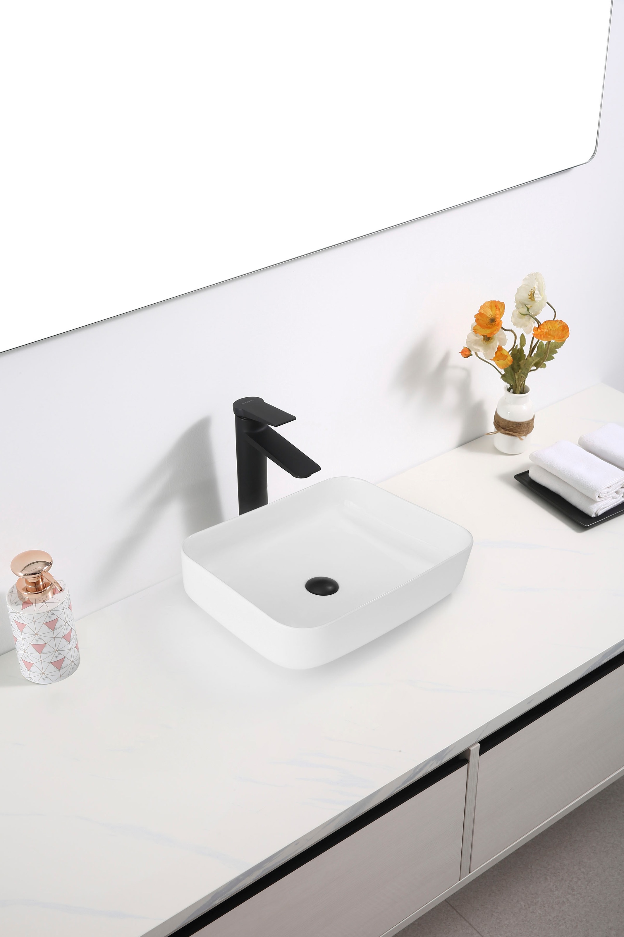 welltime Aufsatzwaschbecken "Vicenza", Rechteckig, Breite 58 cm, Tiefe 46 c günstig online kaufen