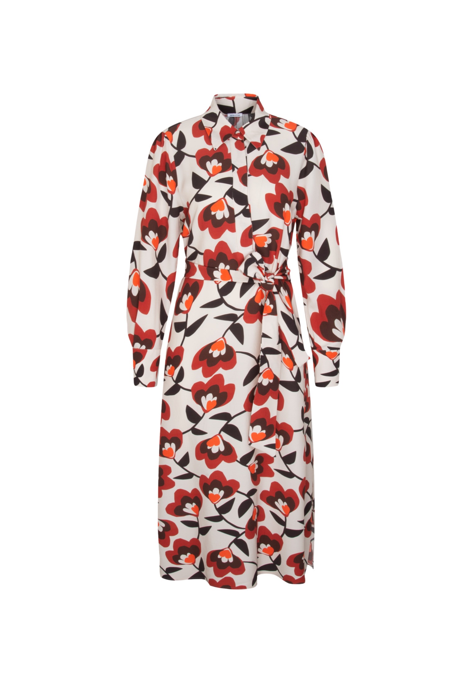 seidensticker Sommerkleid »Schwarze Rose« Langarm Kragen Druck