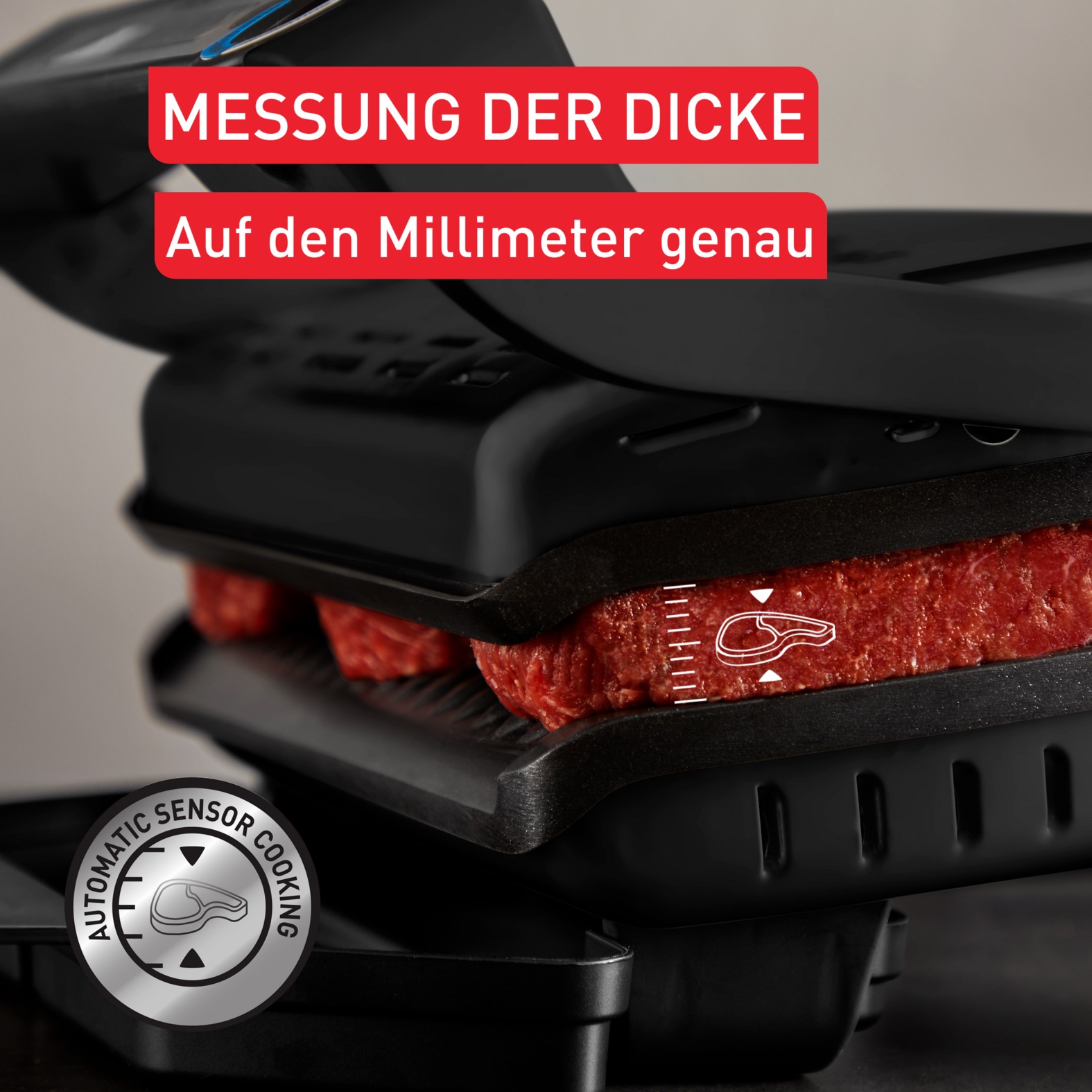 Tefal Kontaktgrill »OptiGrill+, erneuerte Kochstufenanzeige, 6 automatische Programme«, 2000 W, spülmaschinengeeignete Platten, inkl. MyTefal App, GC717810
