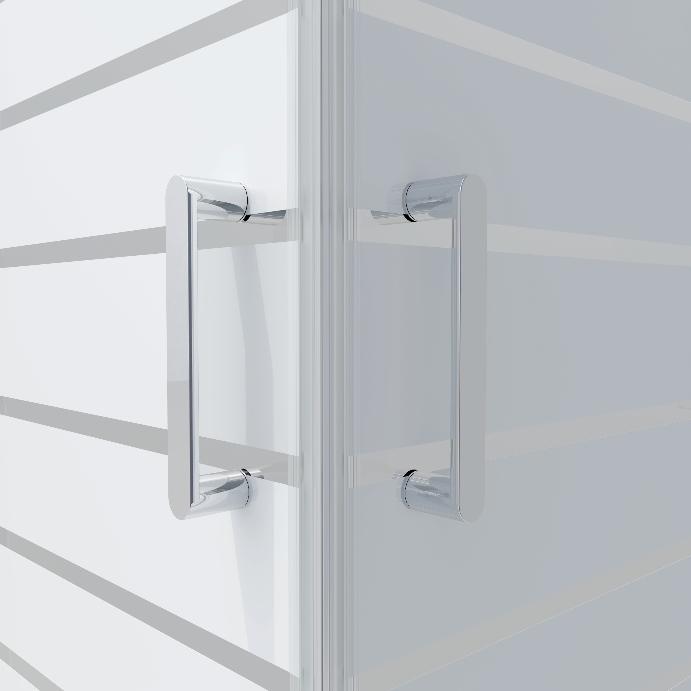 welltime Eckdusche »New Trento mit Streifendekor« Extrahohe 195cm, 6mm ESG, verbessertes Rollensystem, Streifendekor