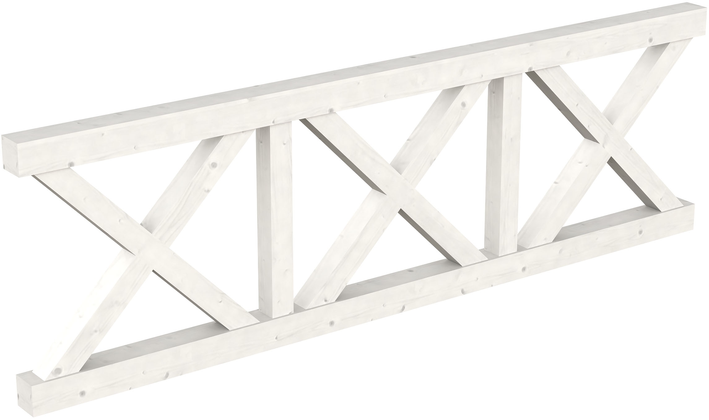 Brüstungsgeländer SKANHOLZ, H:84cm L:270cm, weiß, Geländer, "Andreaskreuz", für die Front