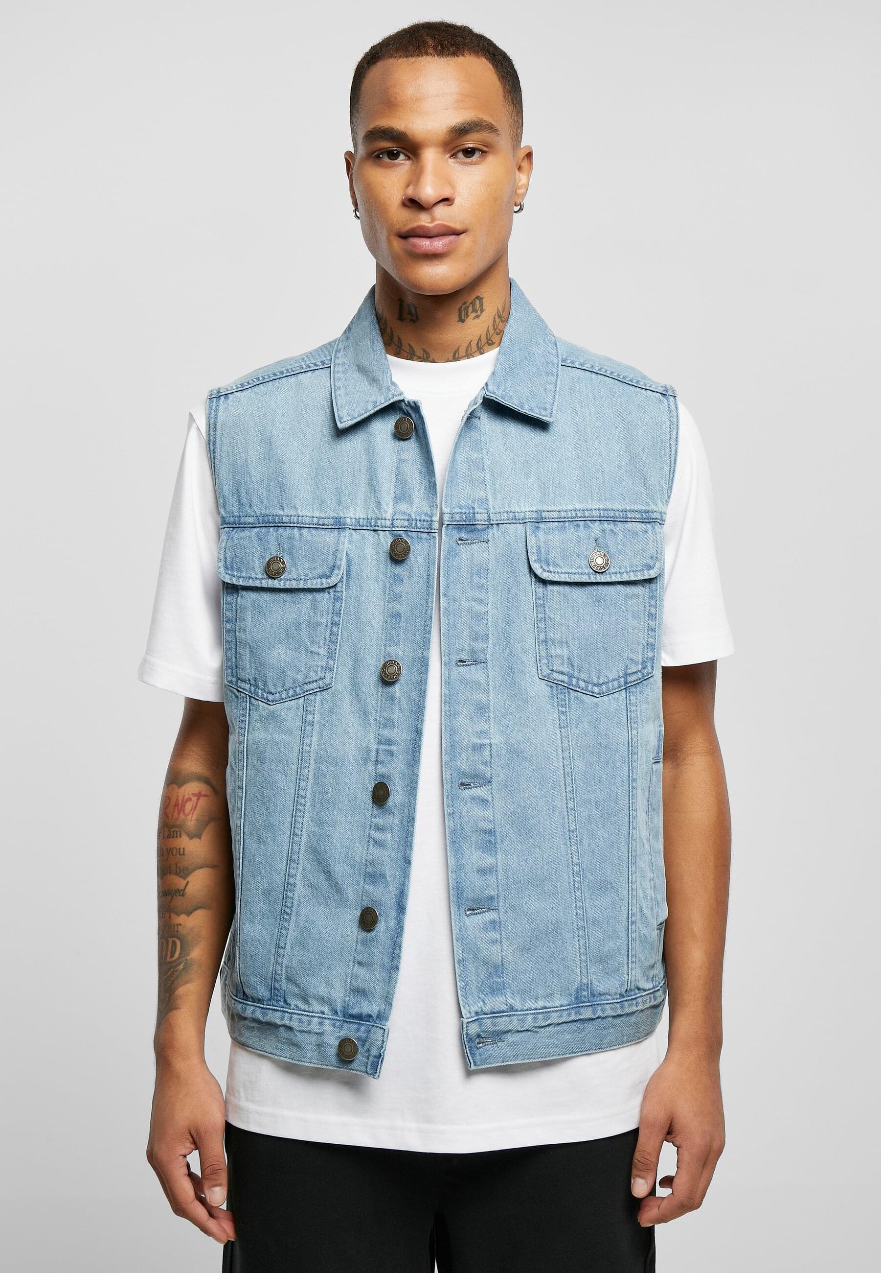 URBAN CLASSICS Jerseyweste »Urban Classics Herren Denim Vest«, (1 tlg.)