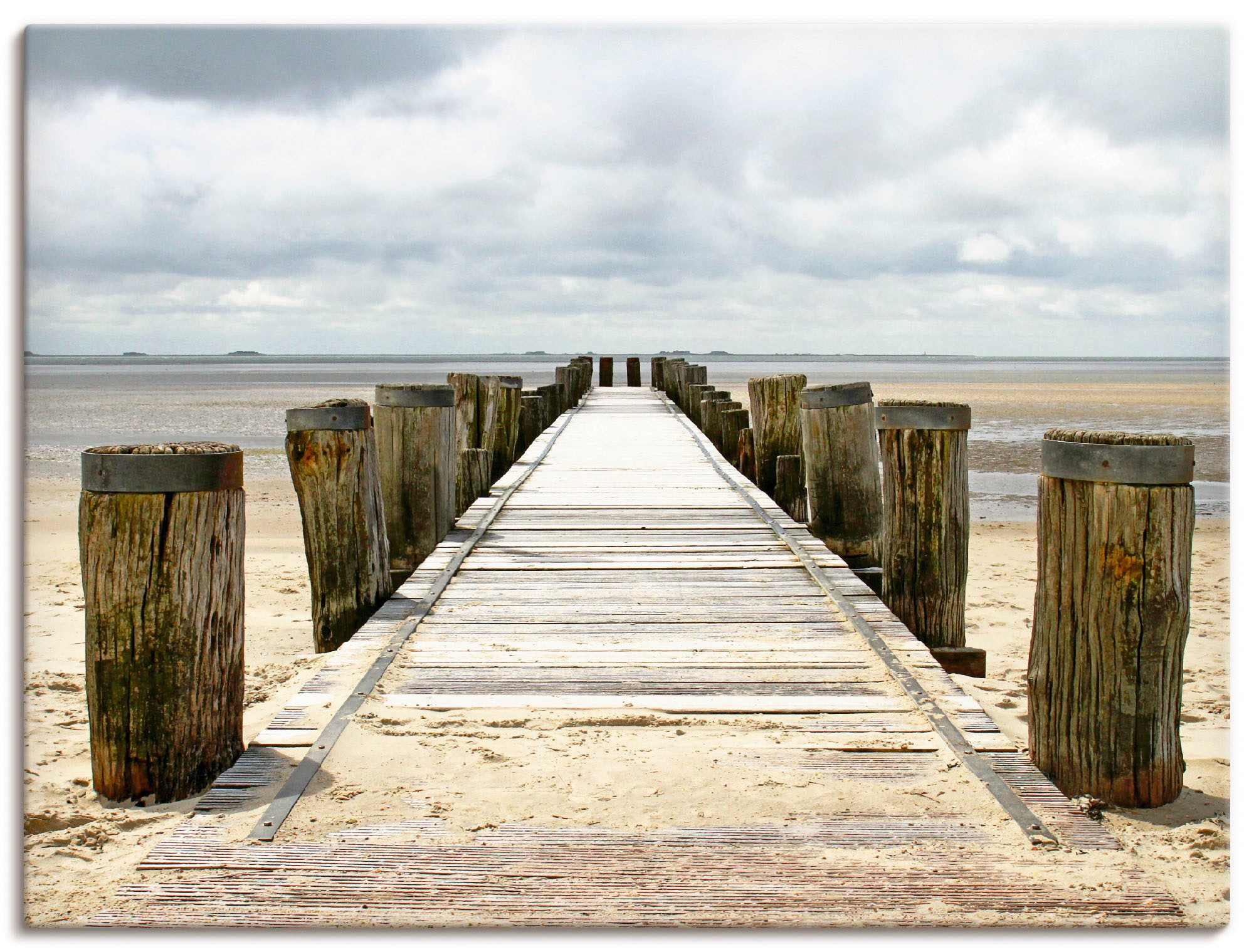 Artland Wandbild "Steg ins Watt" Strand 1 Stk. tlg. als Alubild, Outdoorbil günstig online kaufen