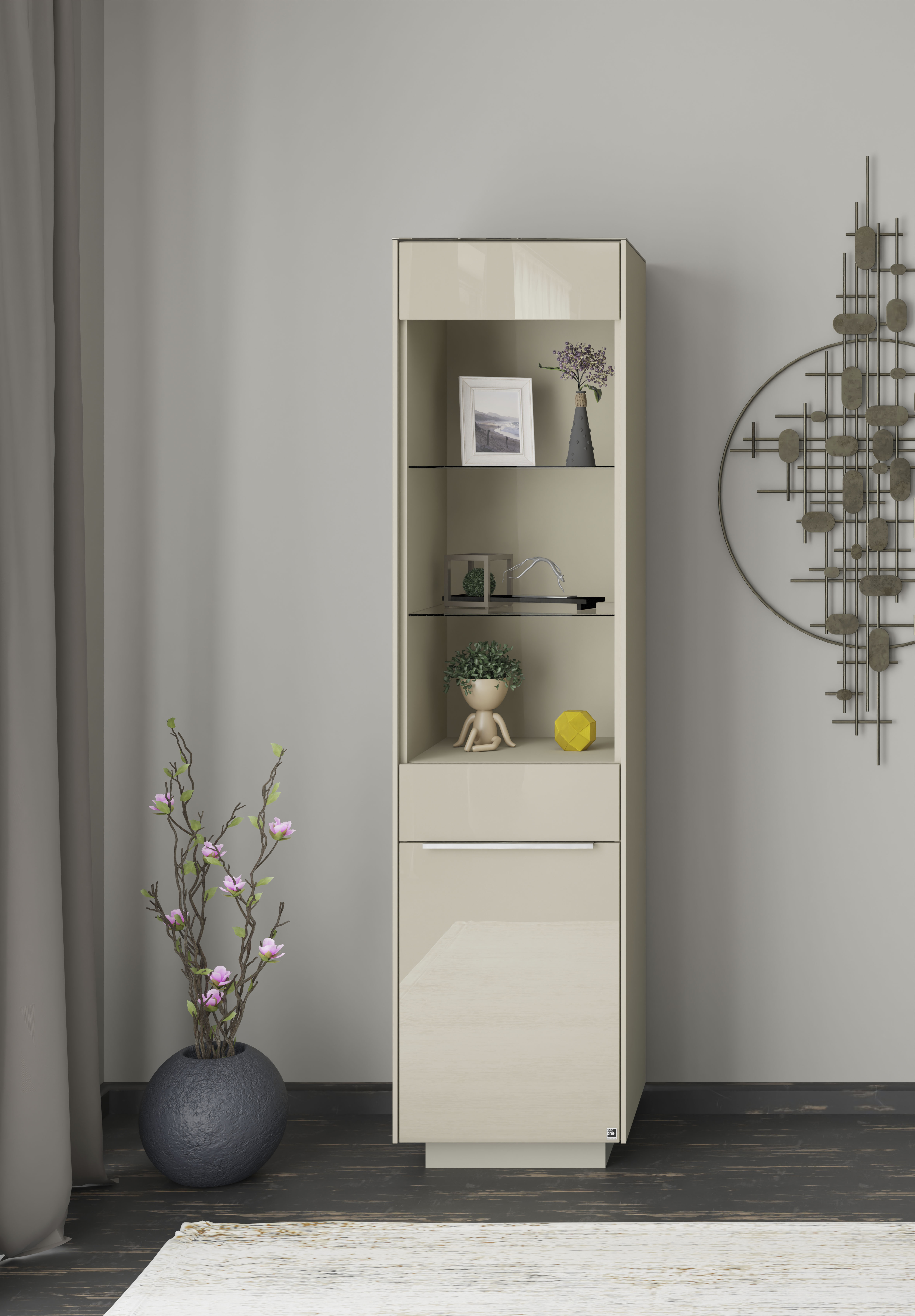 set one by Musterring Standvitrine "Reno" 1 Stk. tlg. Mit Sockel in diversen Farben, 193 cm Höhe & Farbauswahl