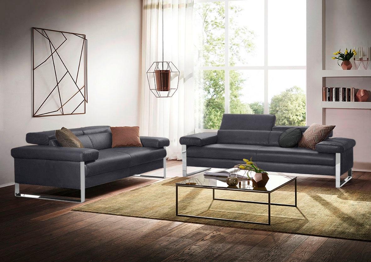 W.SCHILLIG 2-Sitzer »finn«, German Design Award 2016, Fußgestell Chrom glänzend, Breite 230 cm