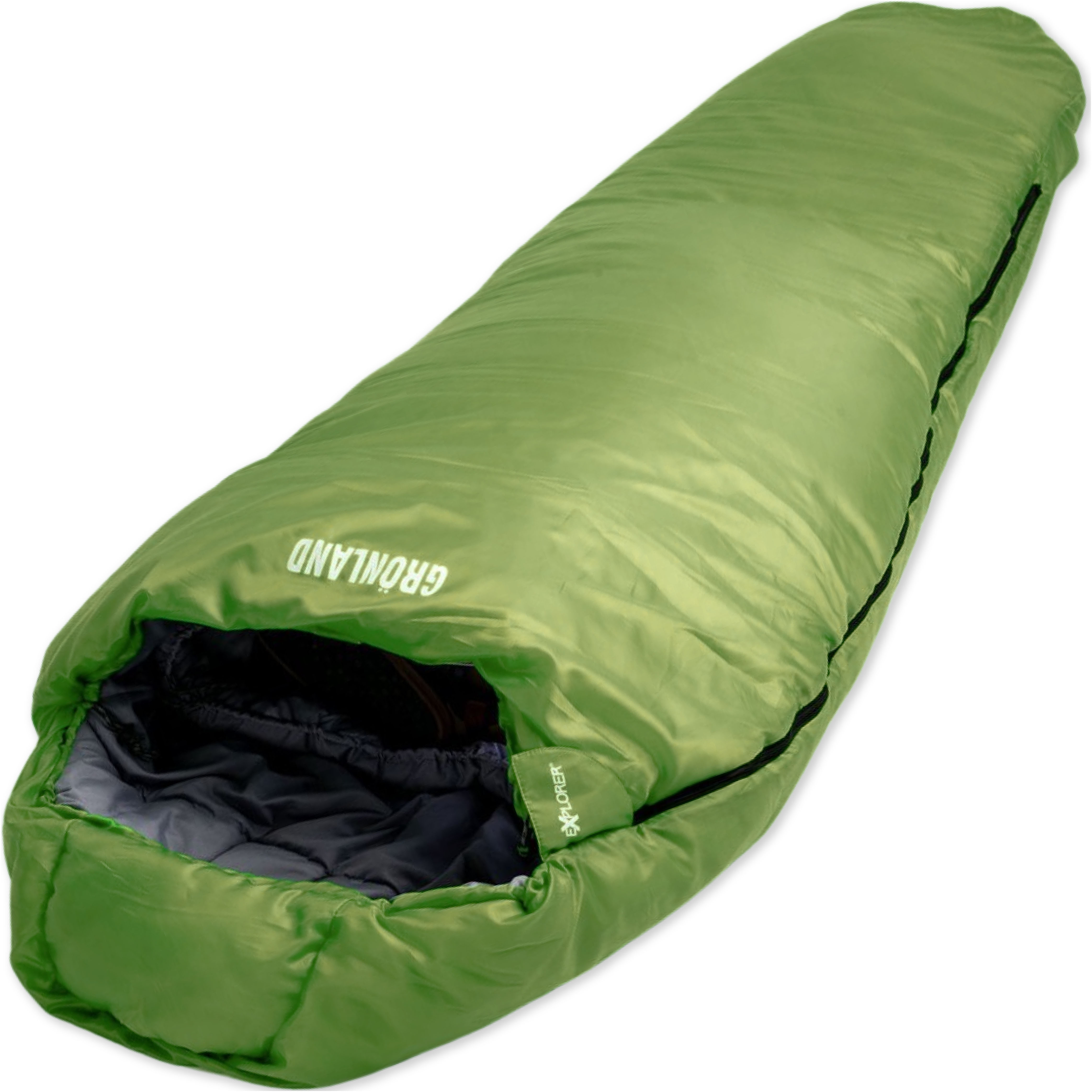EXPLORER Mumienschlafsack "Grönland Camping Schlafsack 230x82x55cm Outdoor warm", B/L: 82cm x 230cm,mit Reißverschluss, grün, Schlafsäcke,