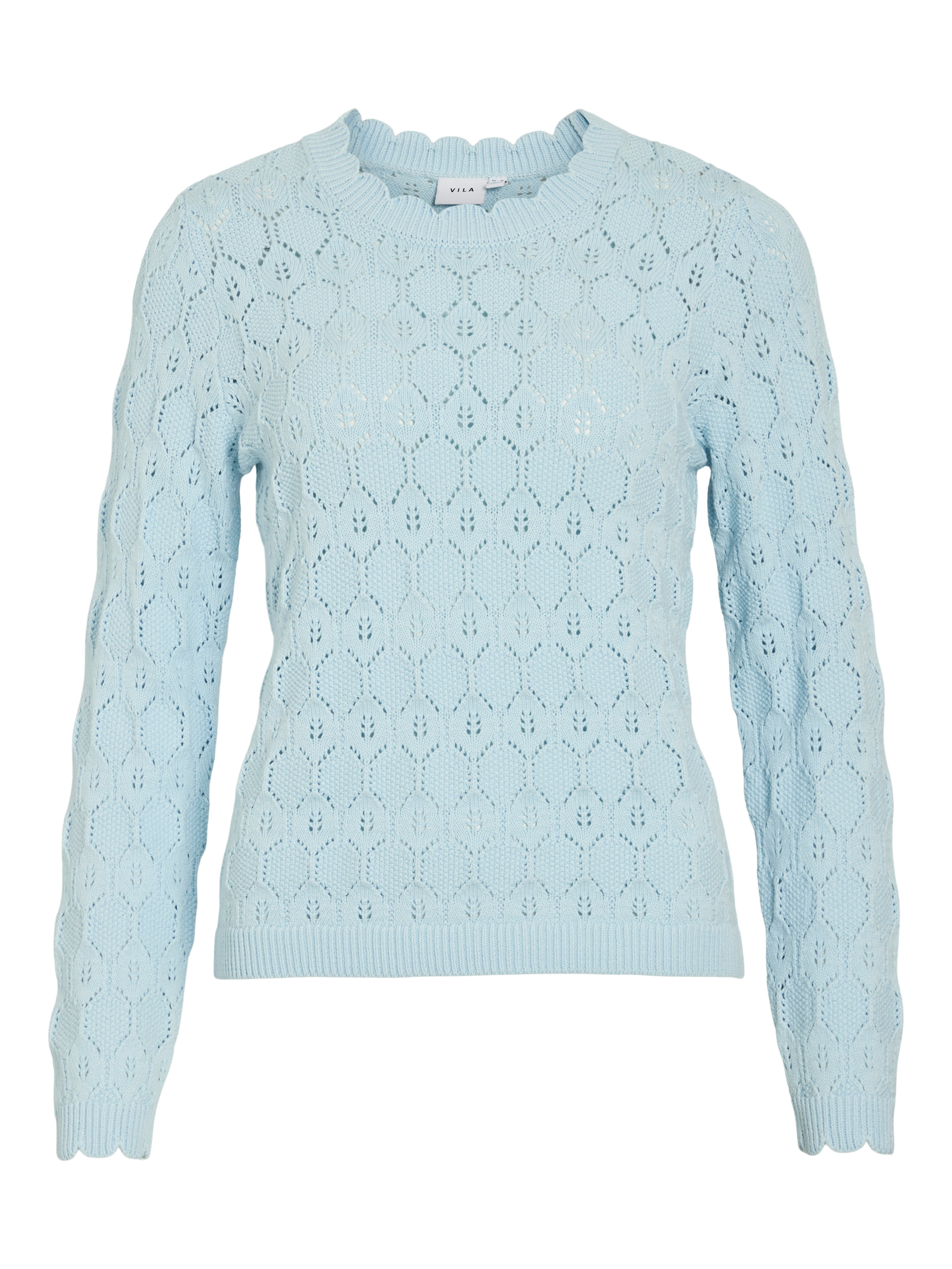 Vila Rundhalspullover »VILOWEN L/S POINTELLE KNIT TOP/PB«