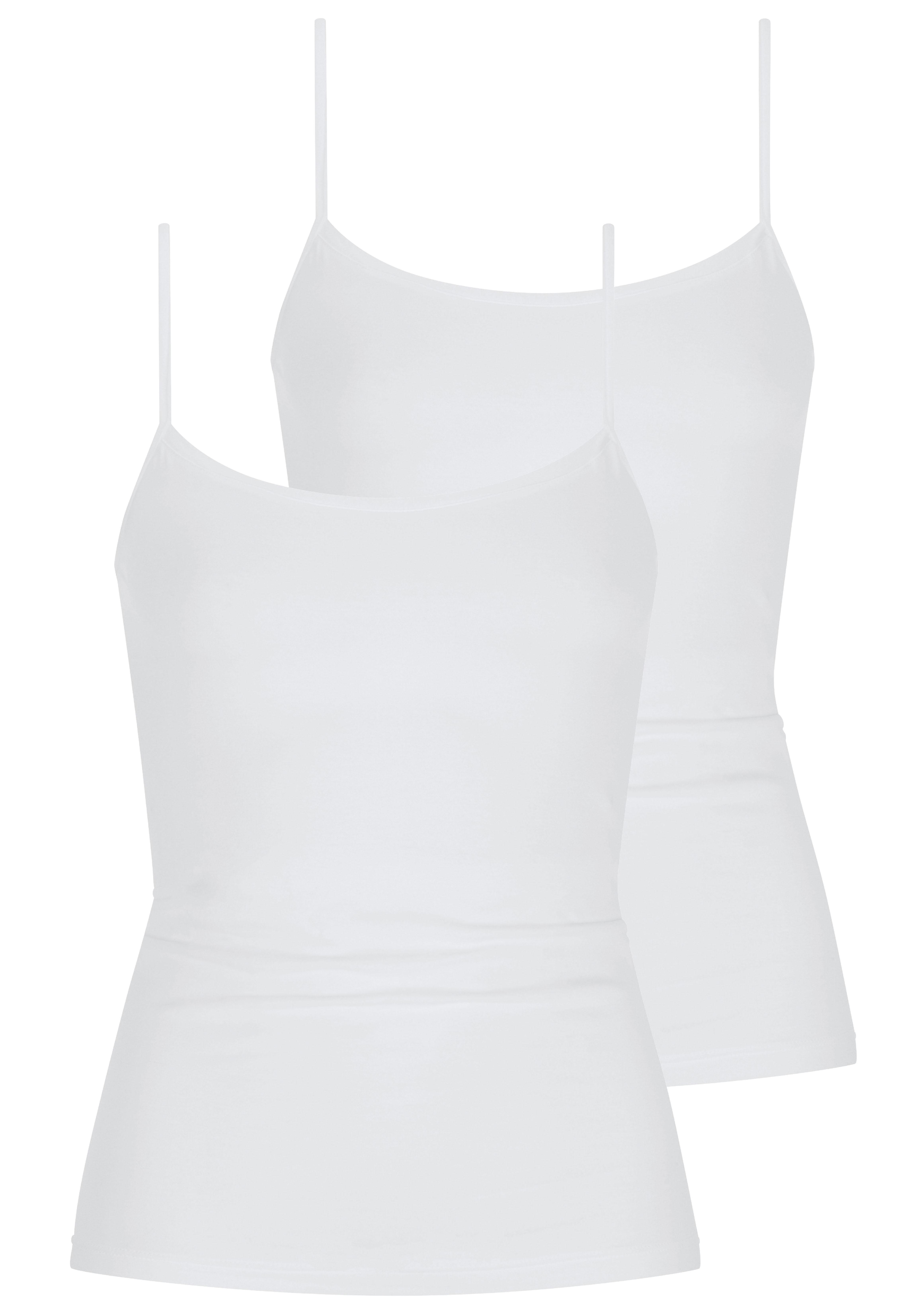 MEY Damen Unterhemd "Superfine Organic", Gr. 38, weiß, Single Jersey, Obermaterial: 92% Baumwolle, 8% Elasthan, unifarben, Unterhemden, feine Träger,