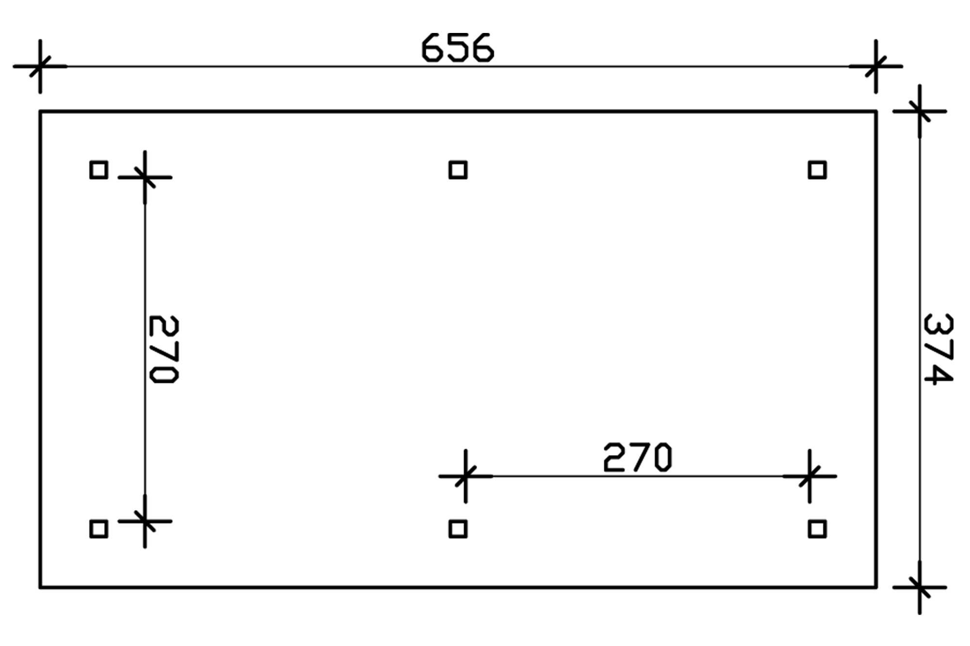 Skanholz Einzelcarport »Taunus«, 270 cm, Anthrazit