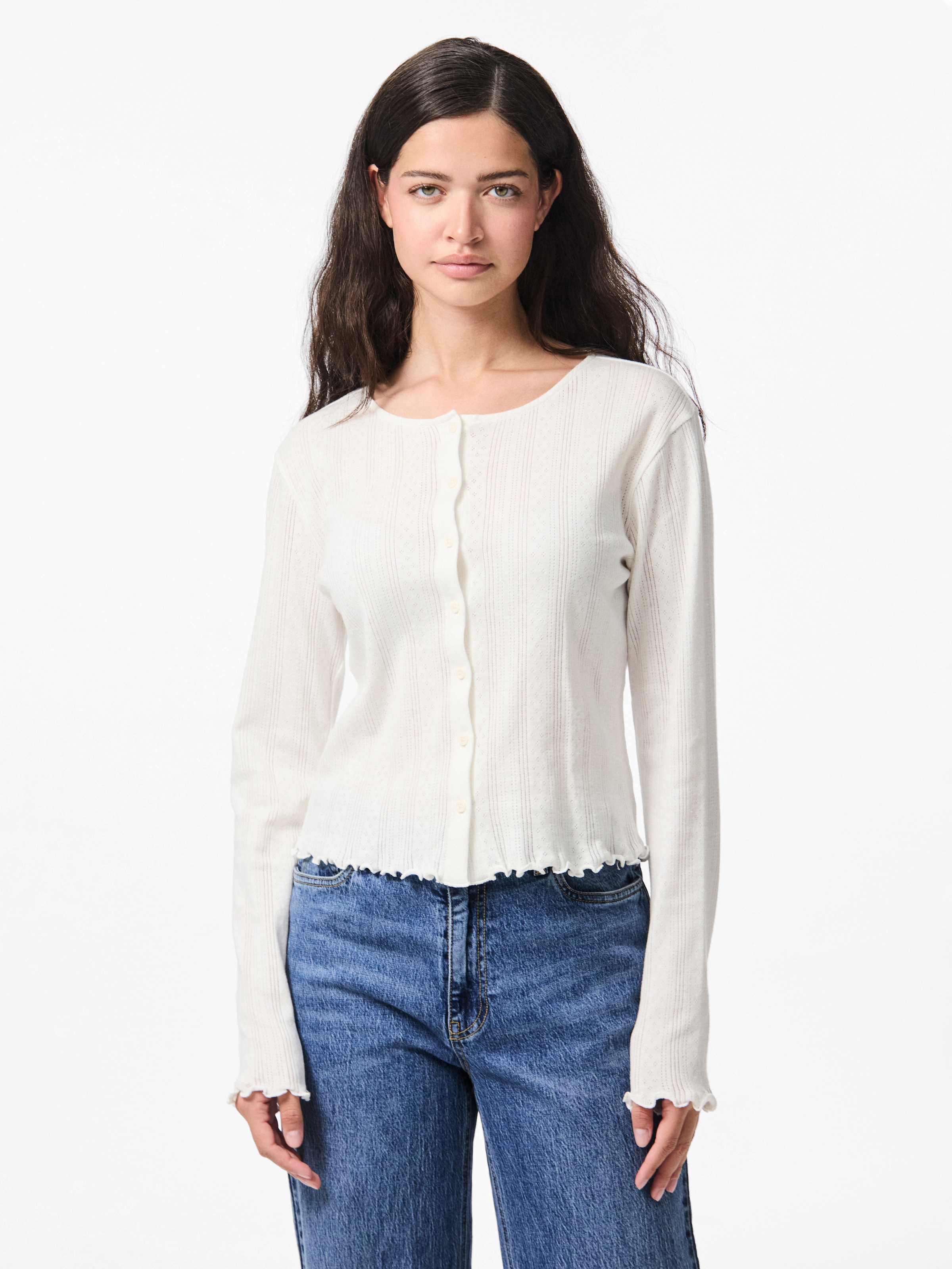pieces Strickjacke "PCMARIE LS POIN CARDIGAN JRS NOOS BC" günstig online kaufen