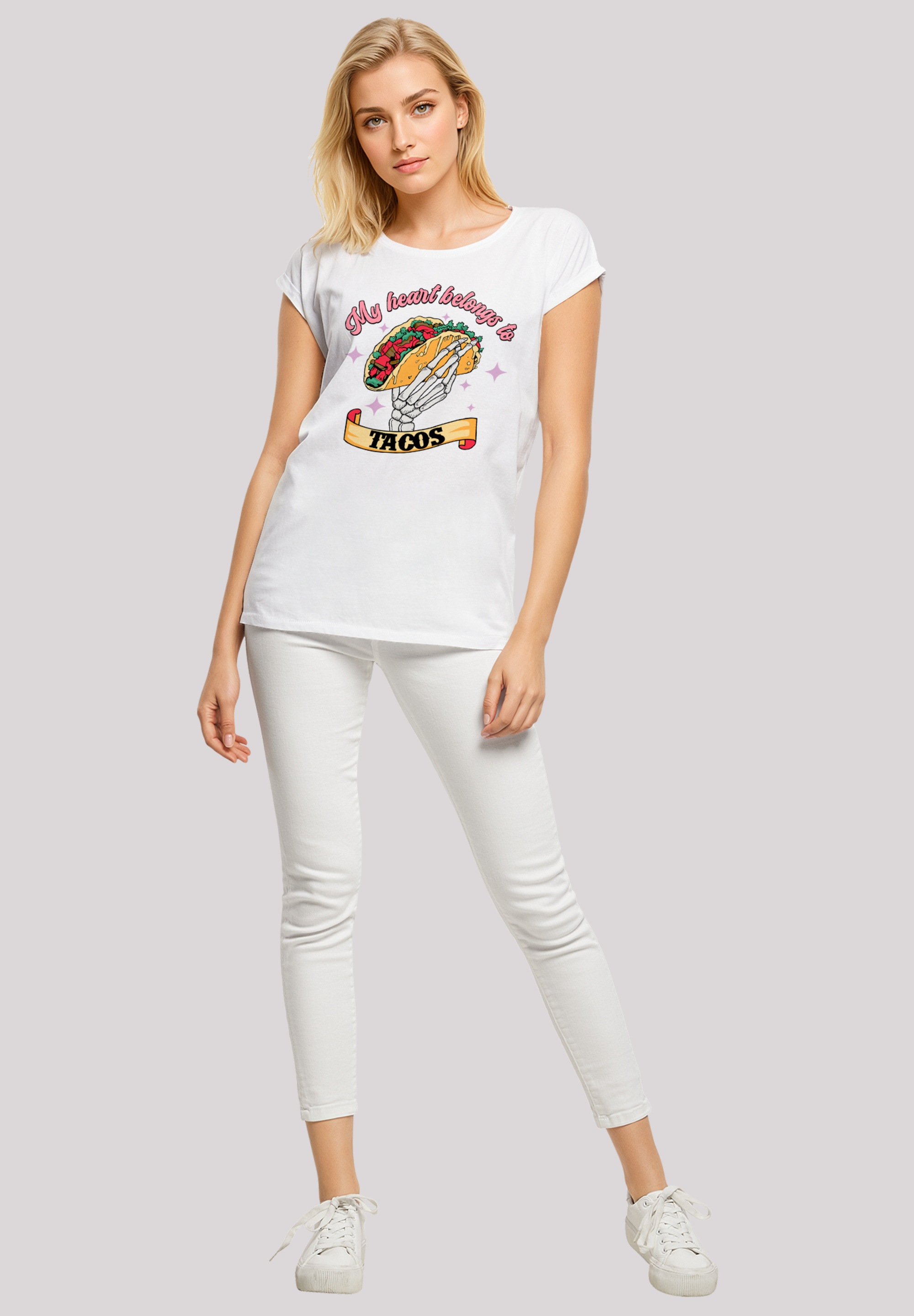 F4NT4STIC T-Shirt »My Herz belongs to tacos«, Premium Qualität