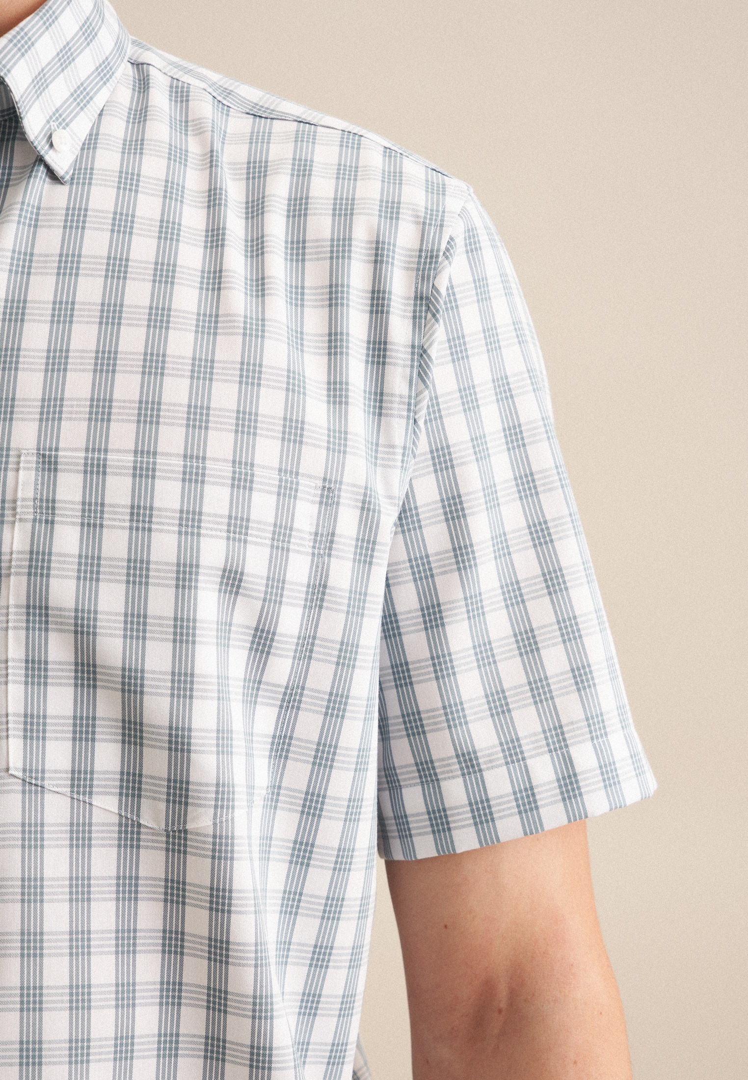 seidensticker Businesshemd »Regular«, Regular Kurzarm Button-Down-Kragen Karo