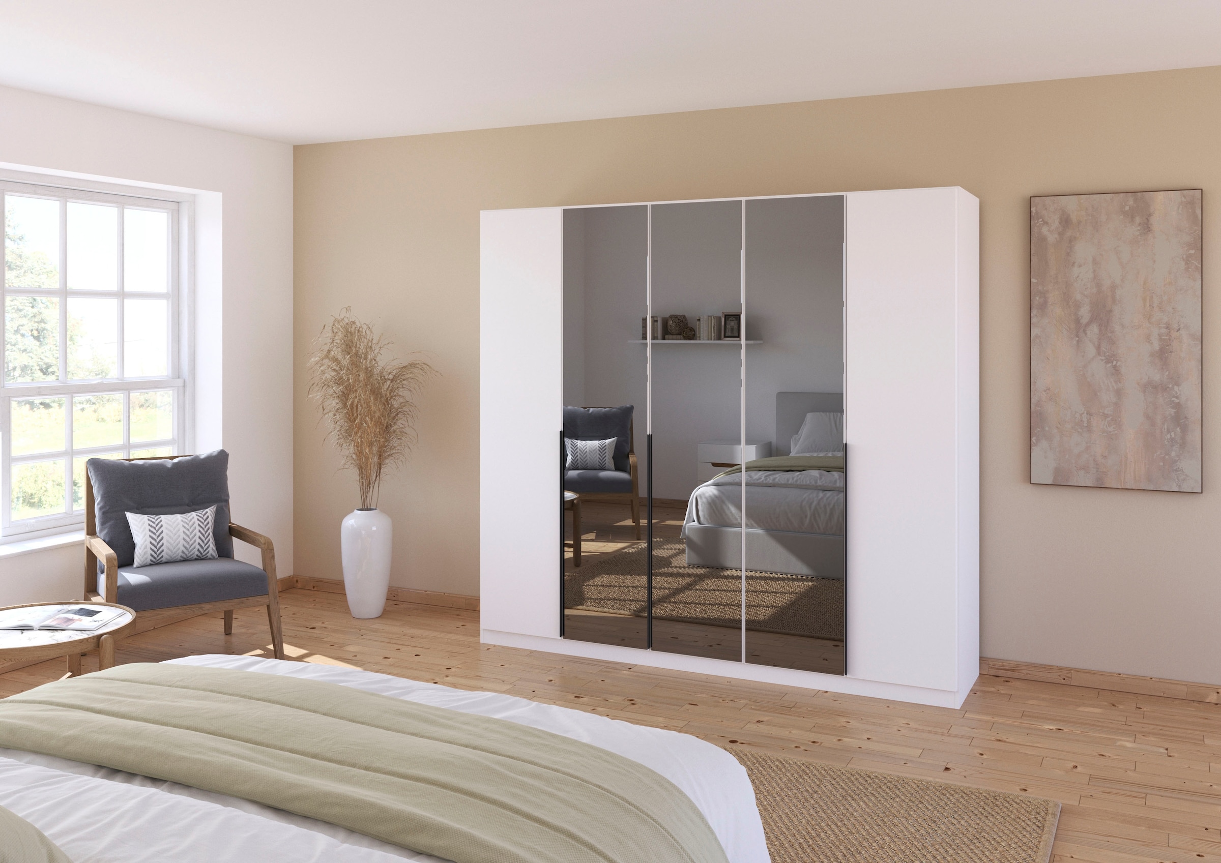 INOSIGN BY RAUCH Drehtürenschrank »Ferris Schrank Breite 2,10m BESTSELLER Schlafzimmerschrank«, Kleiderschrank mit Spiegel in den Ausführungen BASIC/CLASSIC/PREMIUM