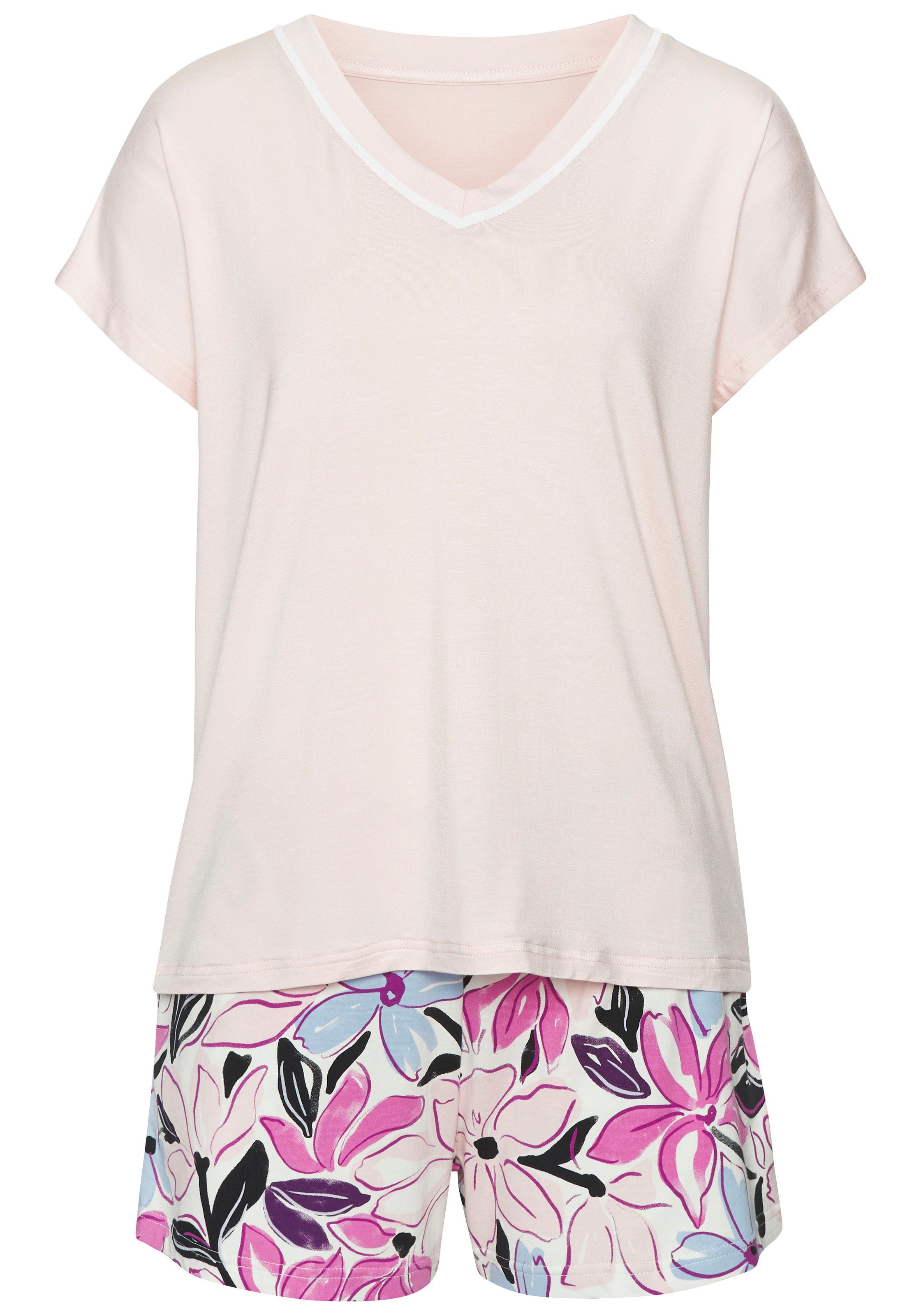 LASCANA Shorty 2 Stk. tlg., mit schönem Blumendruck günstig online kaufen