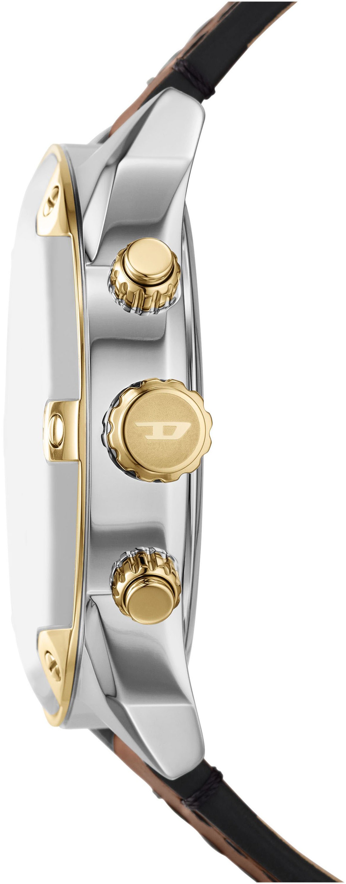 Diesel Chronograph »SPIKED«, Armbanduhr, Herrenuhr, Lederarmband, Quarzuhr, Stoppfunktion