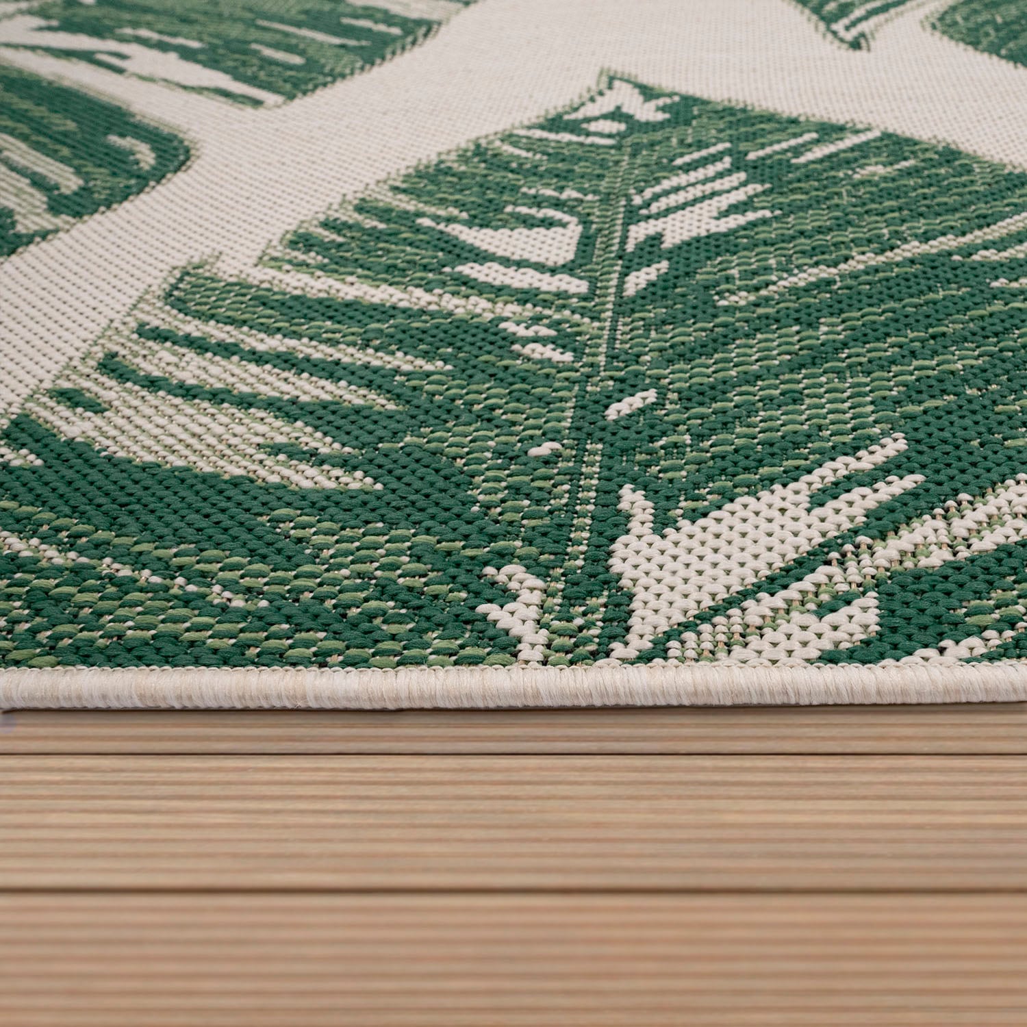 Paco Home Teppich »Ostende 553«, rechteckig, Flachgewebe, Motiv Palmenblätter, In- und Outdoor geeignet, Wohnzimmer