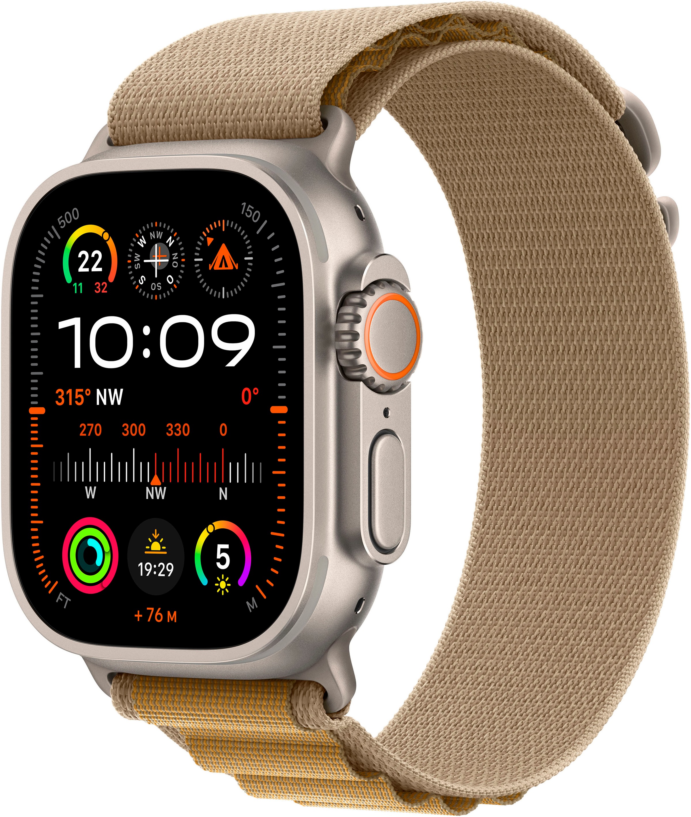 APPLE Smartwatch "Watch Ultra 2 (2024) GPS + Cellular", 49, Cellular, M, Alpine Loop, beige, Smartwatches