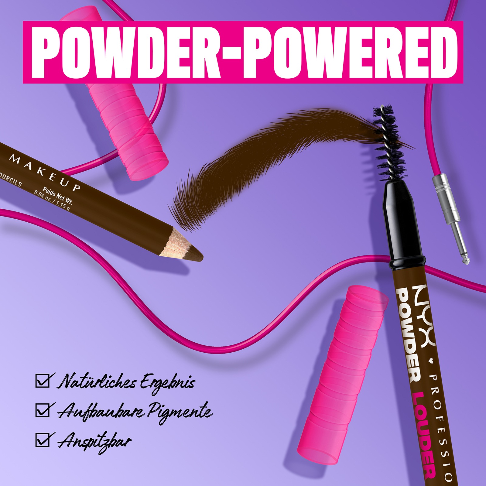 NYX Augenbrauenpflege »Makeup Powder Louder Brow Pencil«, mit Mikrofiber