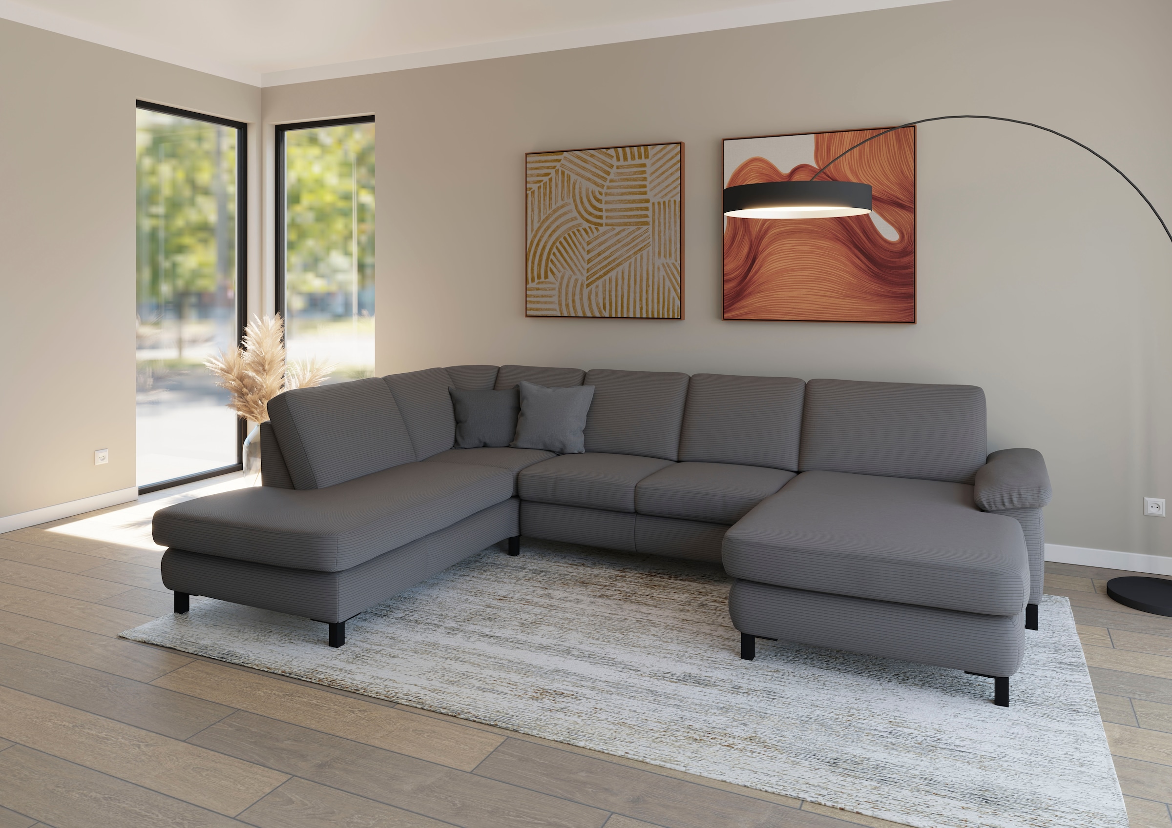 Musterring Ecksofa »MR365« Mit aufliegender 28 cm Armlehne, Material/Funktion wählbar,320 x 219cm
