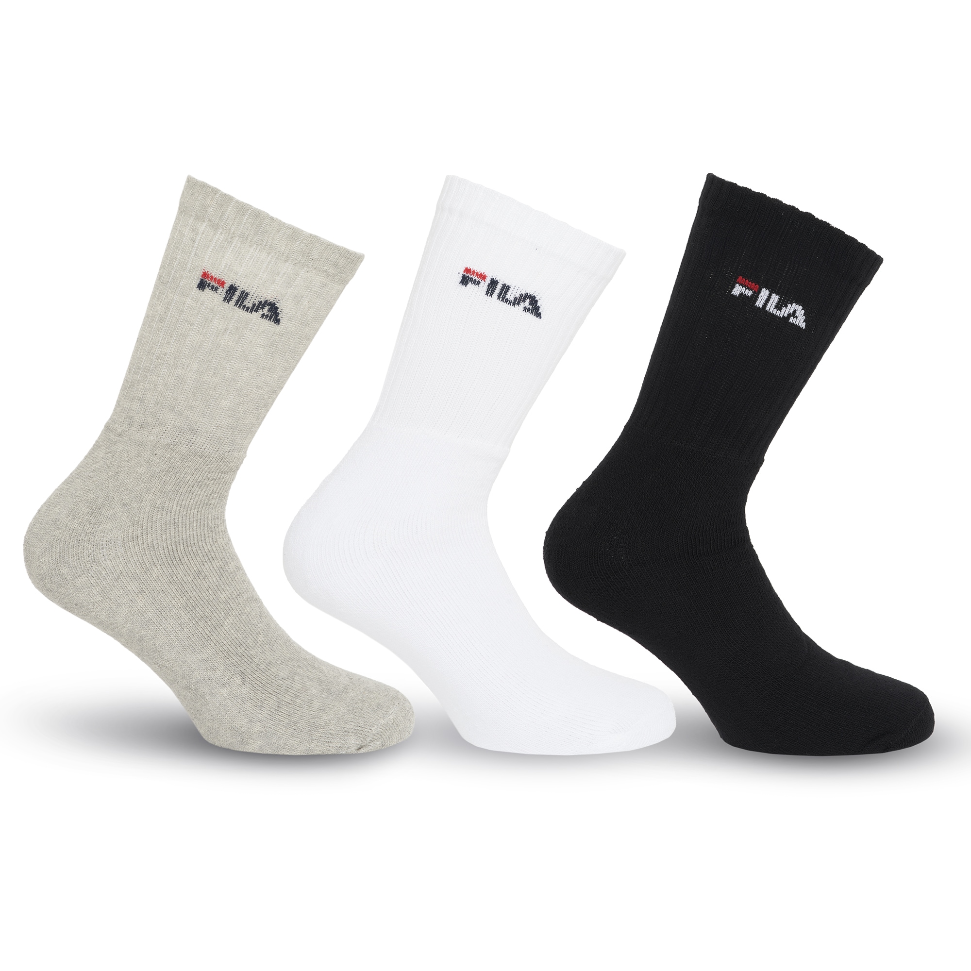 Fila Tennissocken "UNISEX CREW TENNIS FULL TERRY SOCKS" 3 Stk. tlg. mit dezentem Logoschriftzug
