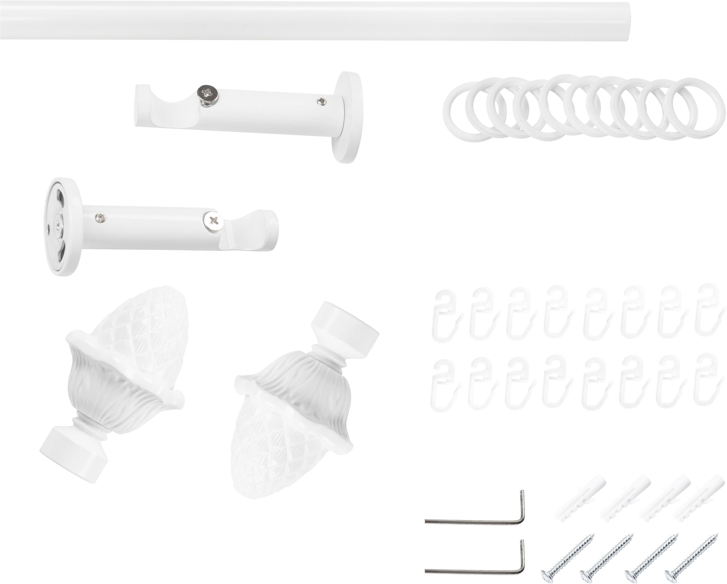SN DECO GROUP Gardinenstange Ø 19 mm 1 läufig-läufig Fixmaß;kürzbar