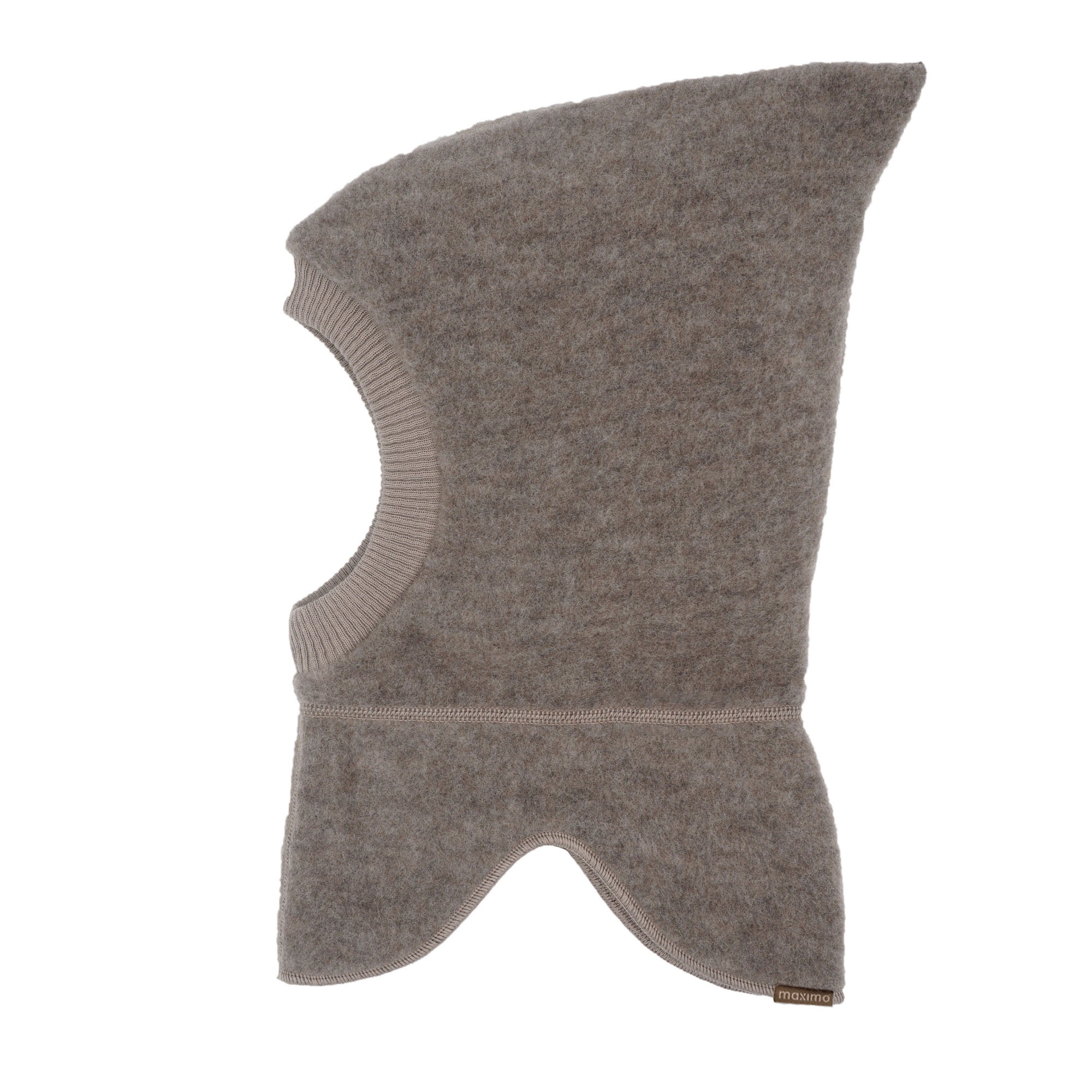 MAXIMO Jungen Schlupfmütze, braun, Gr. 47, meliert, unifarben, Fleece, Baumwolle, Mützen, Wolle, gefüttert, Rippstrickbündchen, mit Zipfel